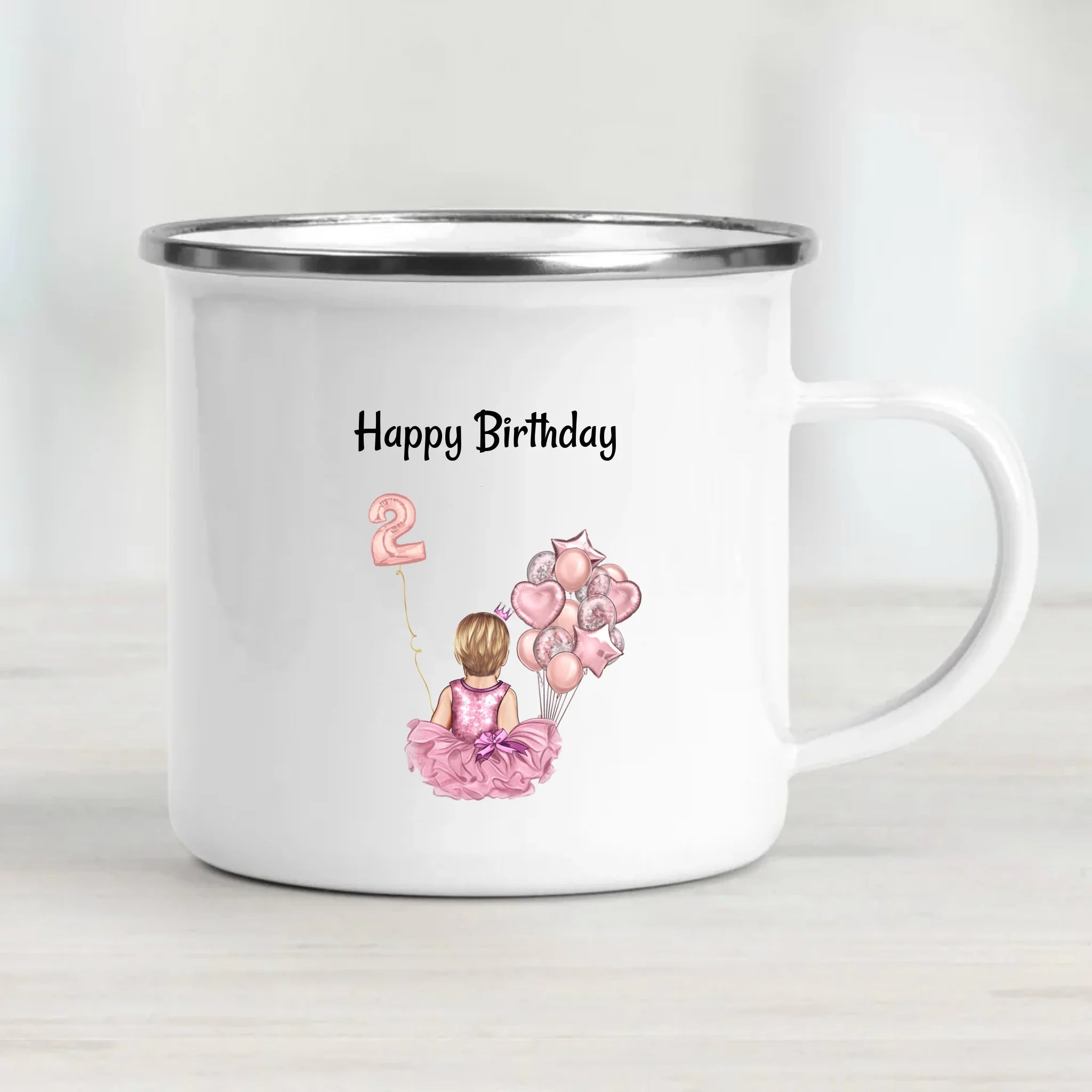 Mädchen 2. Geburtstag Geschenk Tasse mit Namen - Cantty