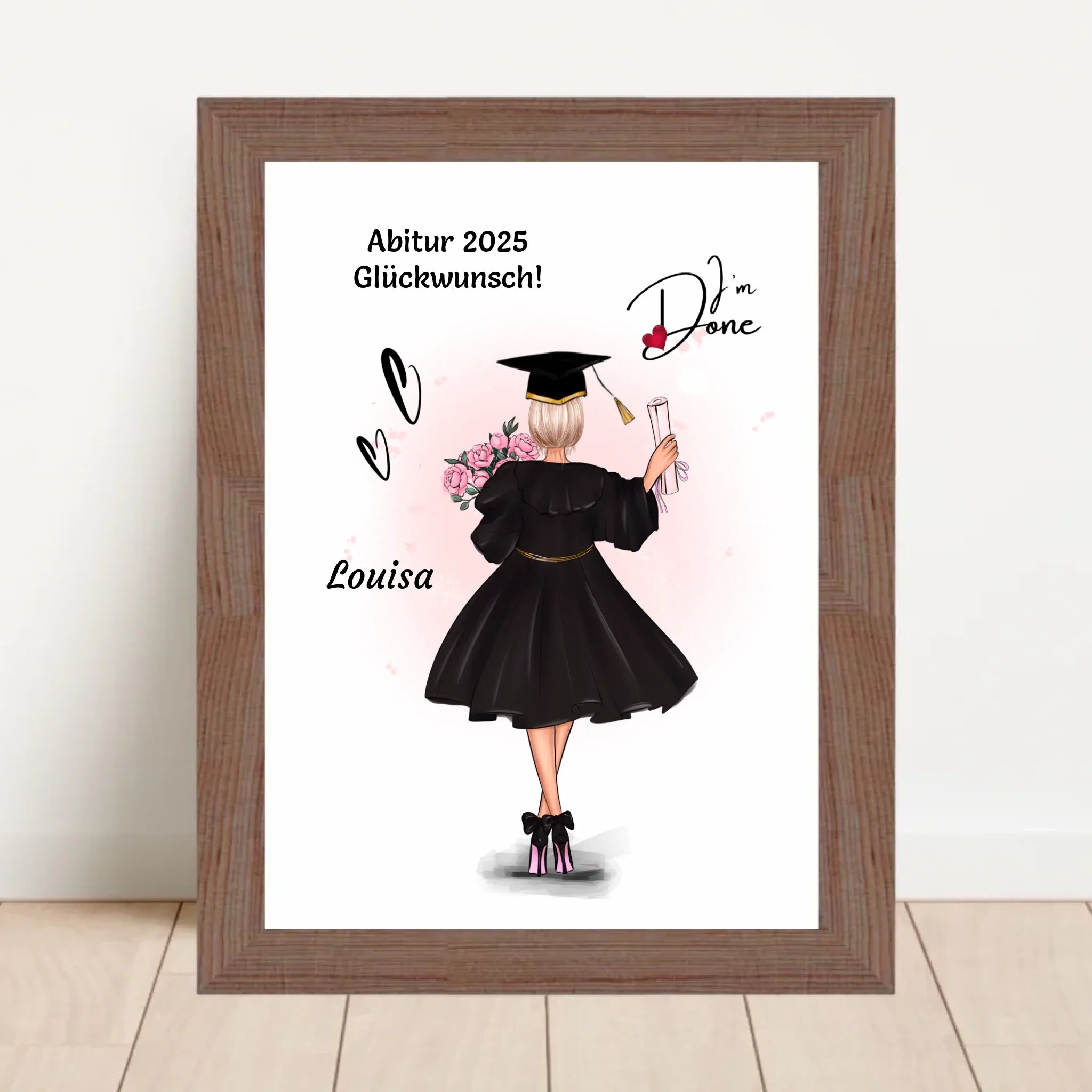 Mädchen Abitur Bild Geschenk von Eltern & Großeltern personalisiert - Cantty