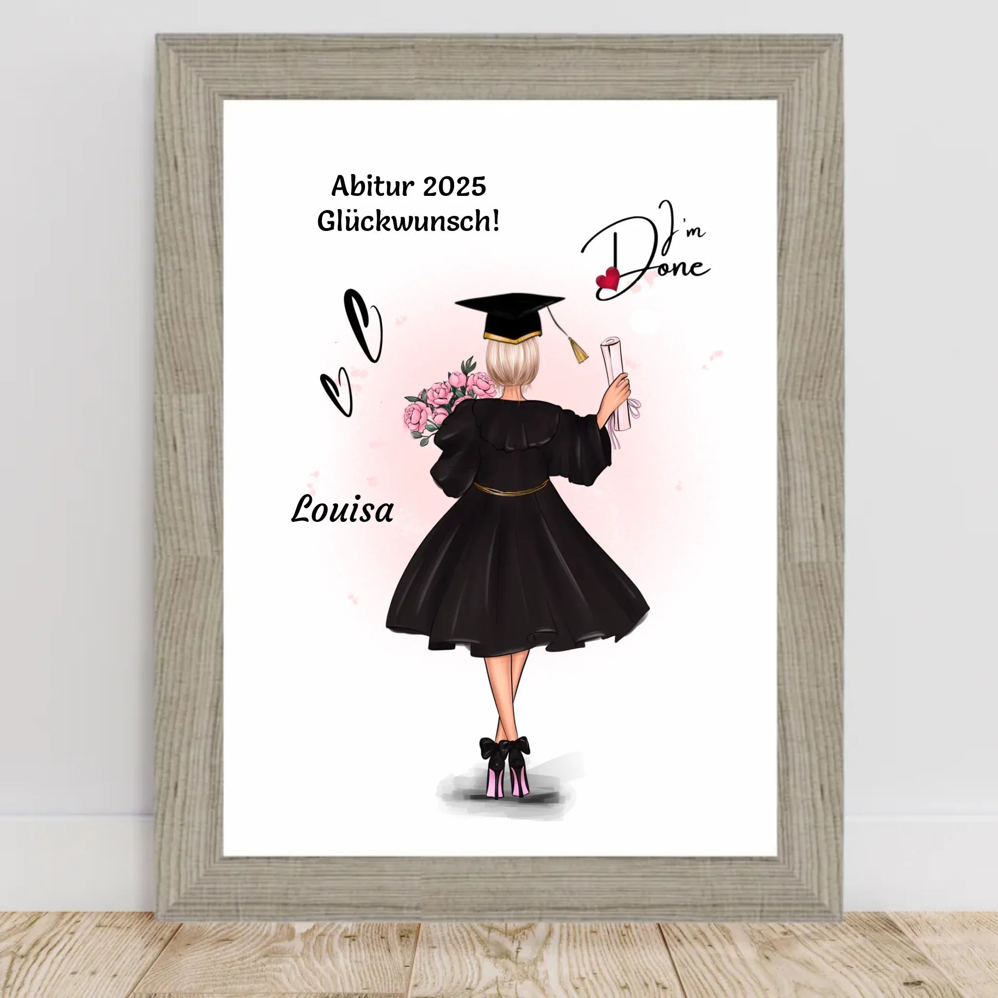 Mädchen Abitur Bild Geschenk von Eltern & Großeltern personalisiert - Cantty