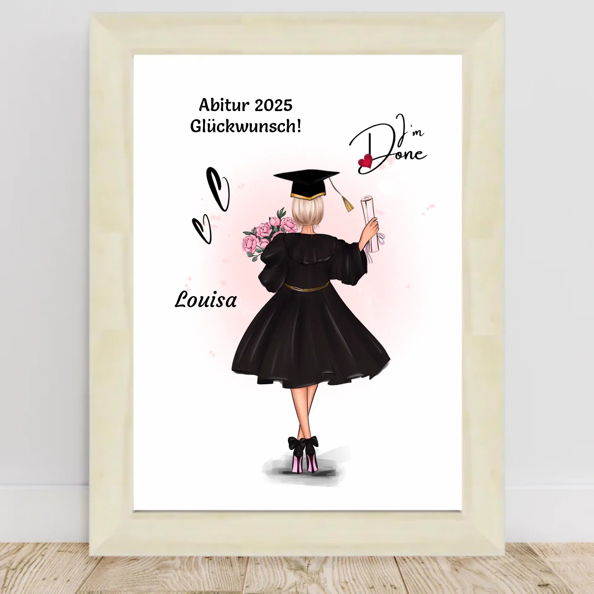 Mädchen Abitur Bild Geschenk von Eltern & Großeltern personalisiert - Cantty