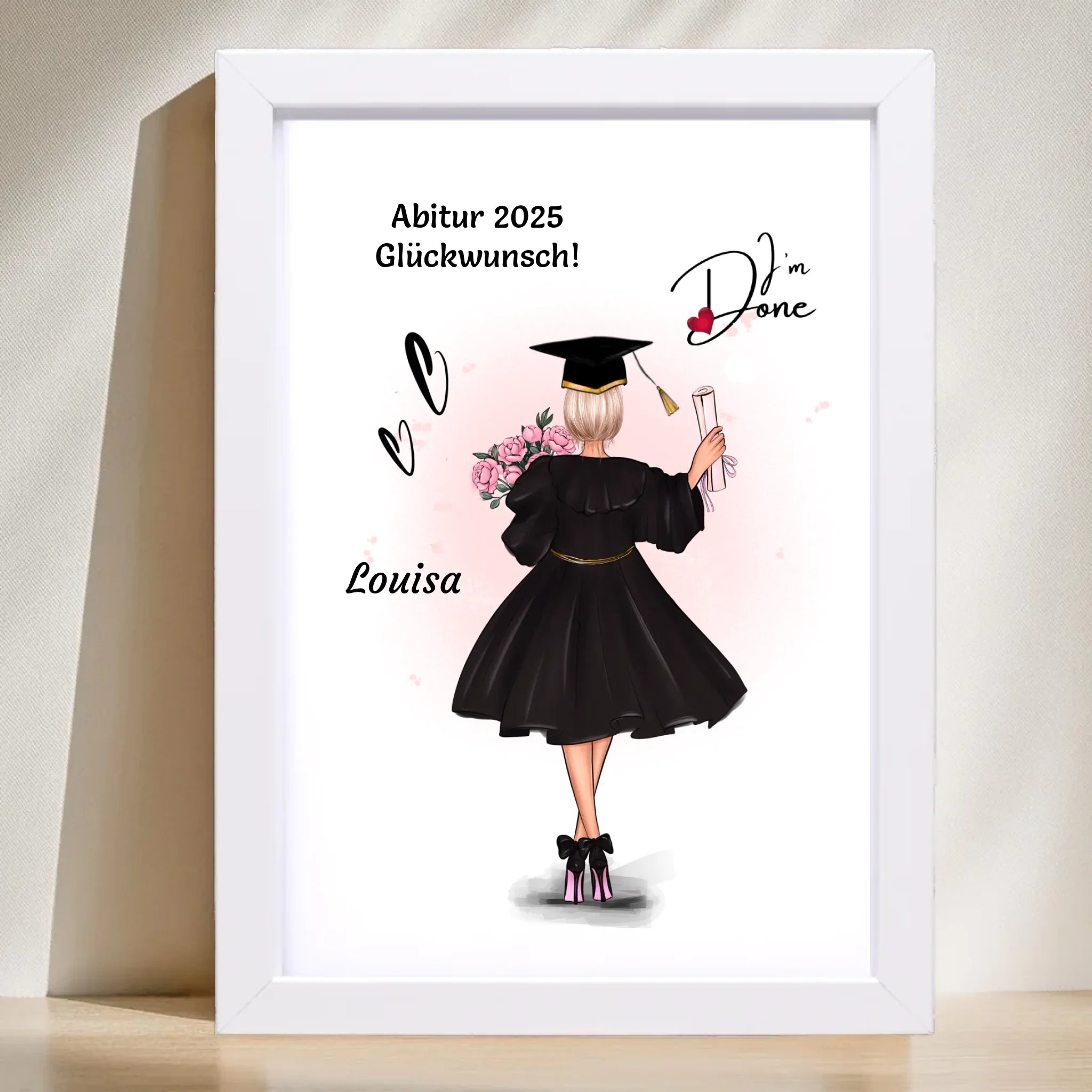 Mädchen Abitur Bild Geschenk von Eltern & Großeltern personalisiert - Cantty