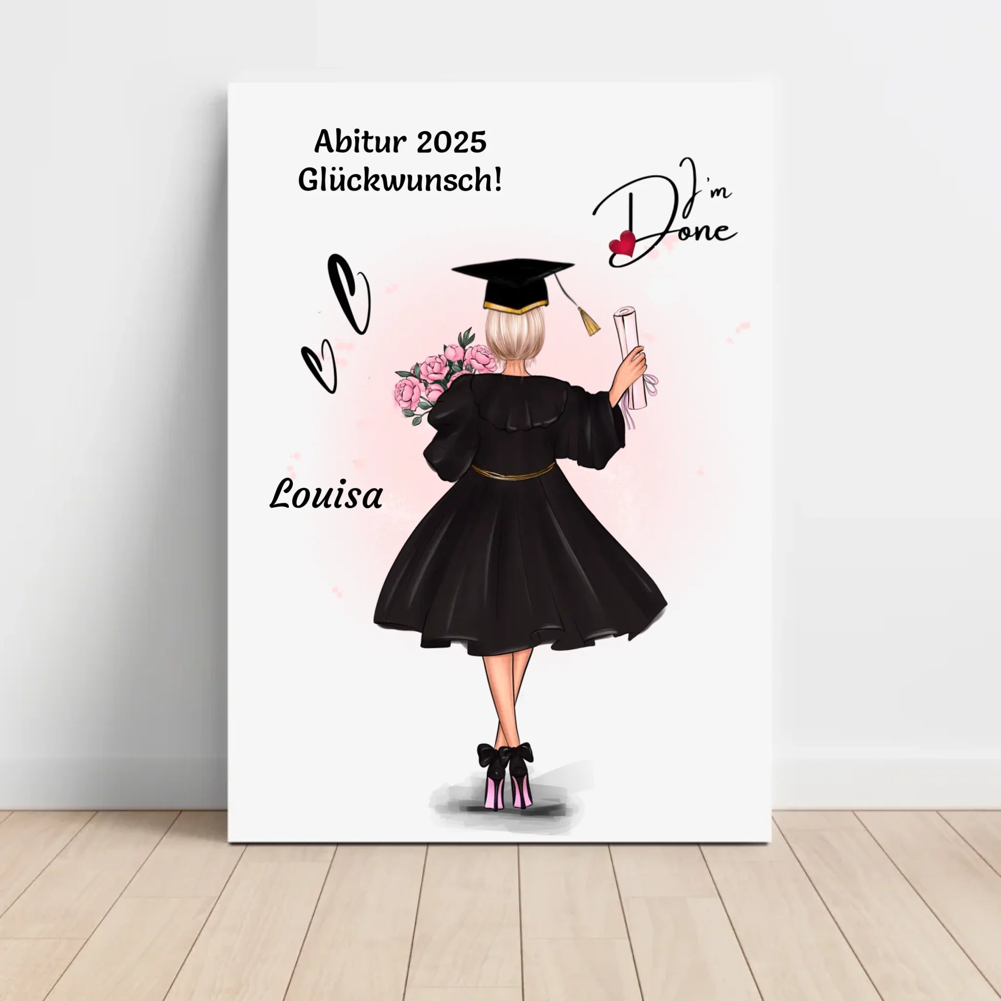 Mädchen Abitur Bild Geschenk von Eltern & Großeltern personalisiert - Cantty