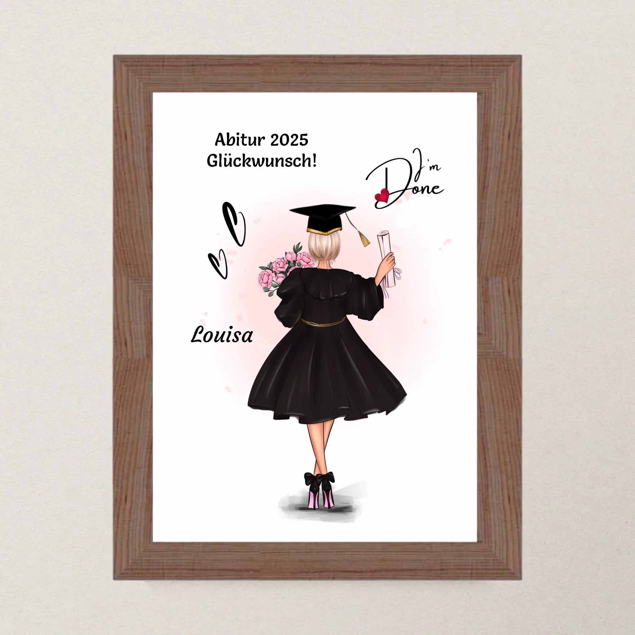 Mädchen Abitur Bild Geschenk von Eltern & Großeltern personalisiert - Cantty
