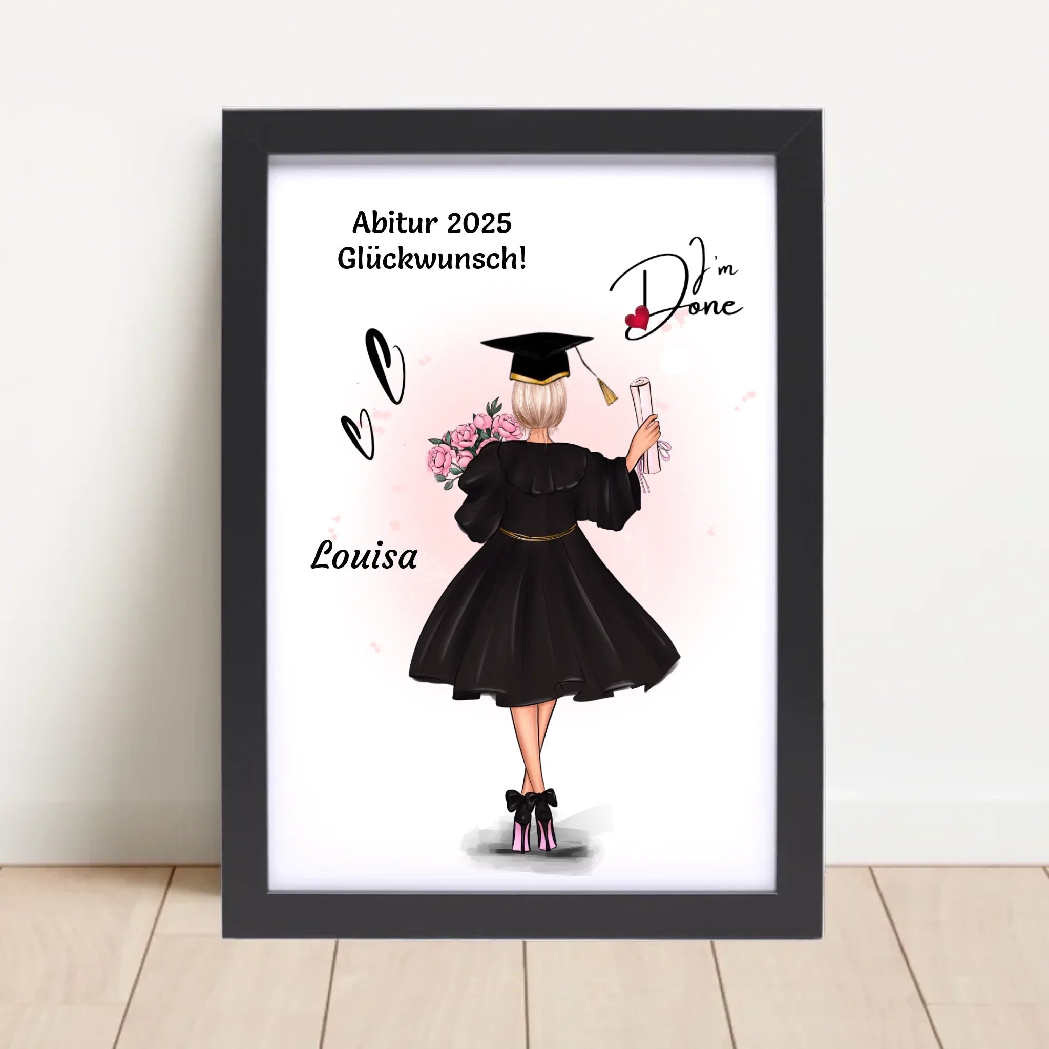 Mädchen Abitur Bild Geschenk von Eltern & Großeltern personalisiert - Cantty