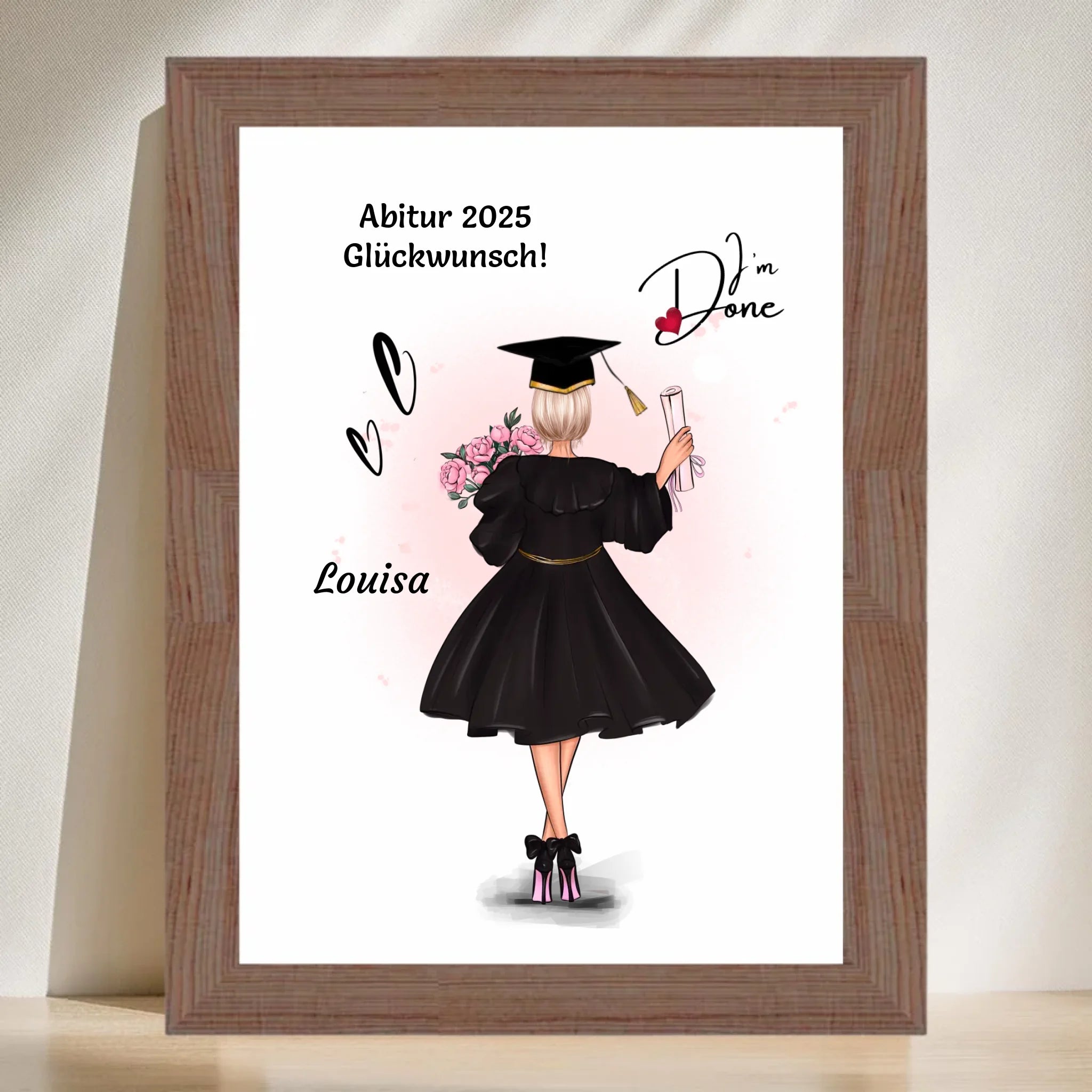 Mädchen Abitur Bild Geschenk von Eltern & Großeltern personalisiert - Cantty