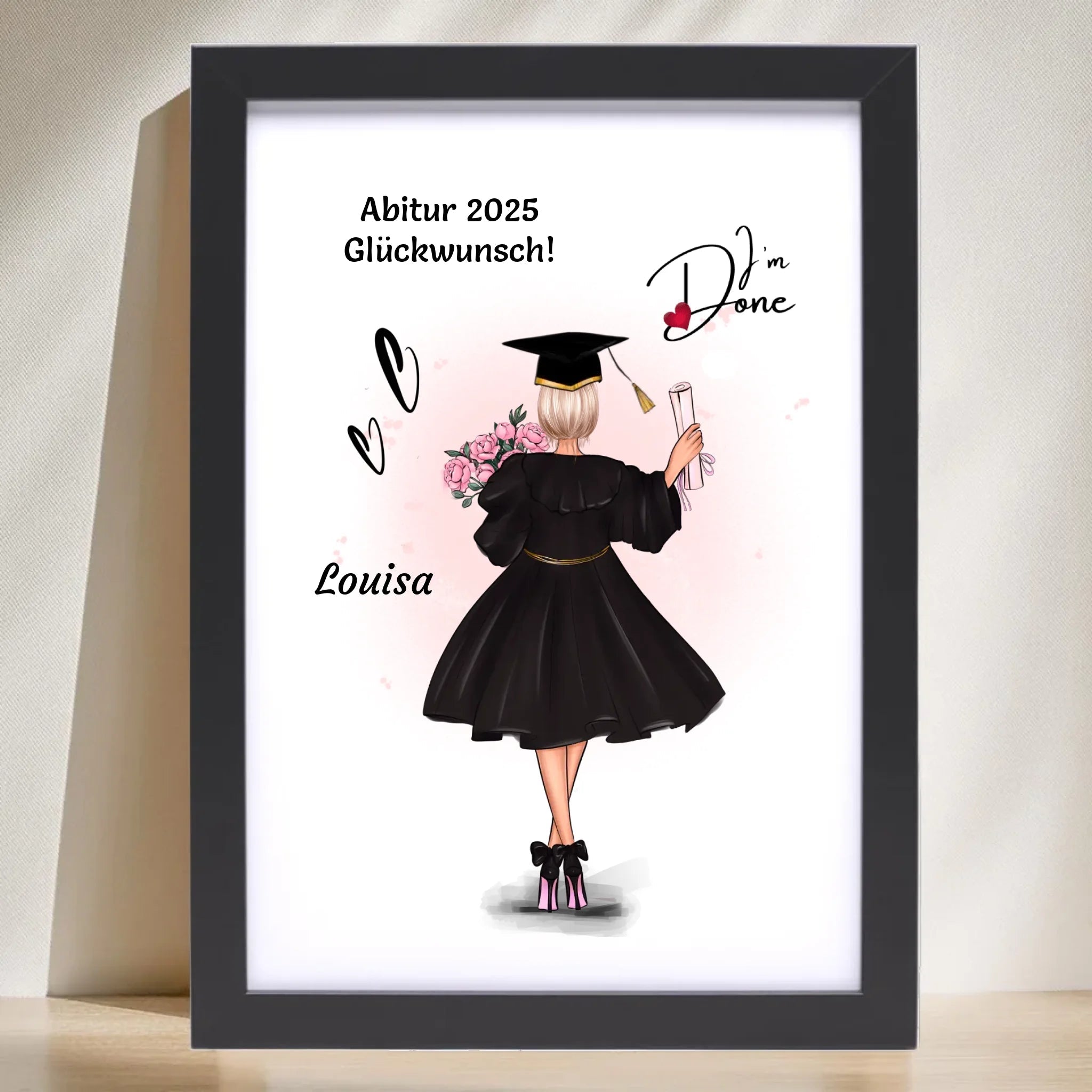 Mädchen Abitur Bild Geschenk von Eltern & Großeltern personalisiert - Cantty