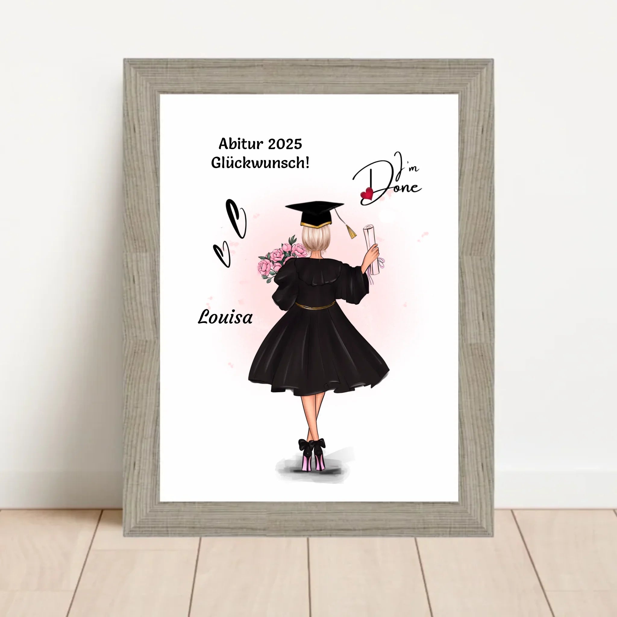 Mädchen Abitur Bild Geschenk von Eltern & Großeltern personalisiert - Cantty