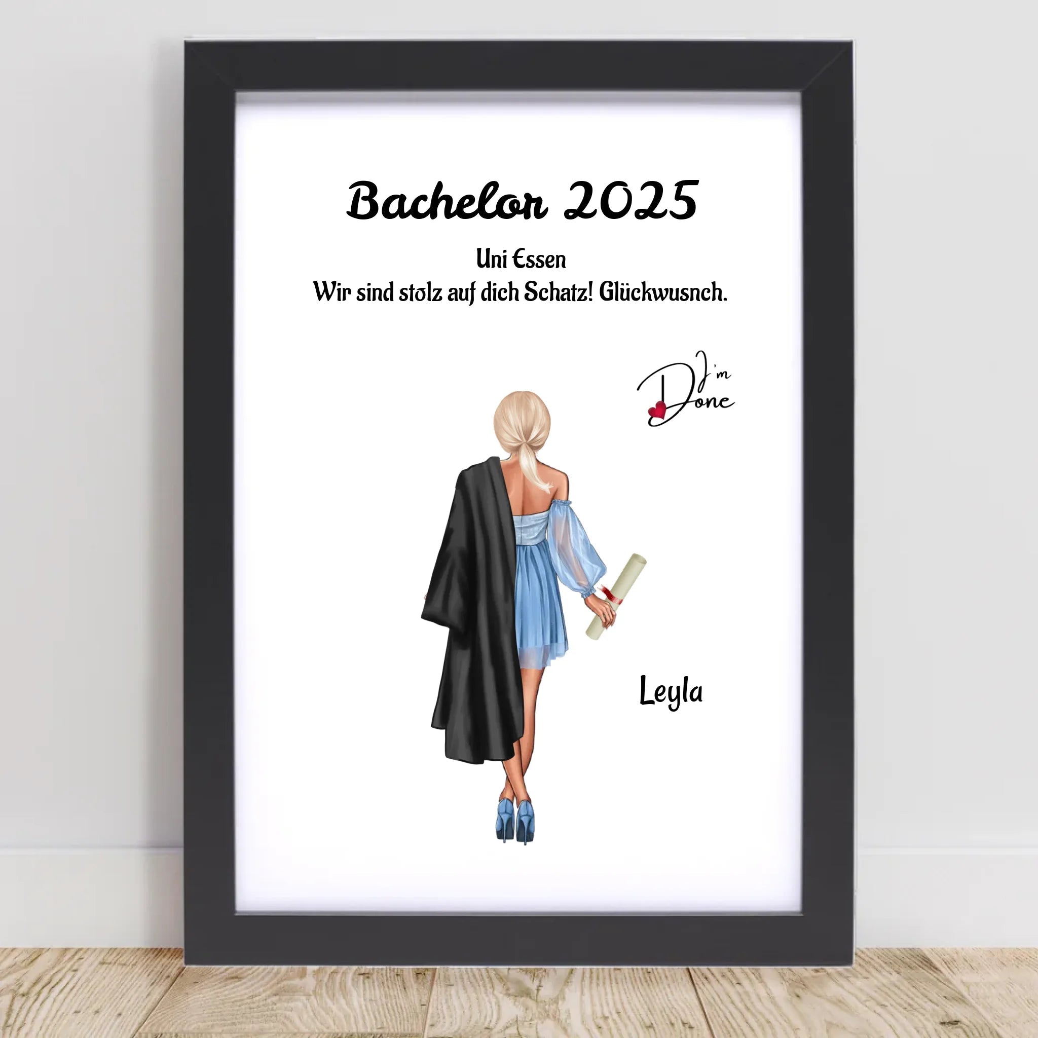 Mädchen Bachelor Abschluss Bild Geschenk - Cantty