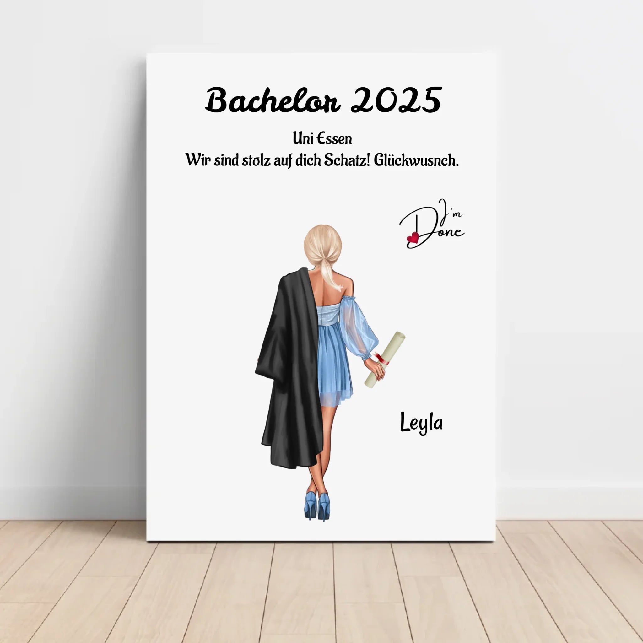 Mädchen Bachelor Abschluss Bild Geschenk - Cantty