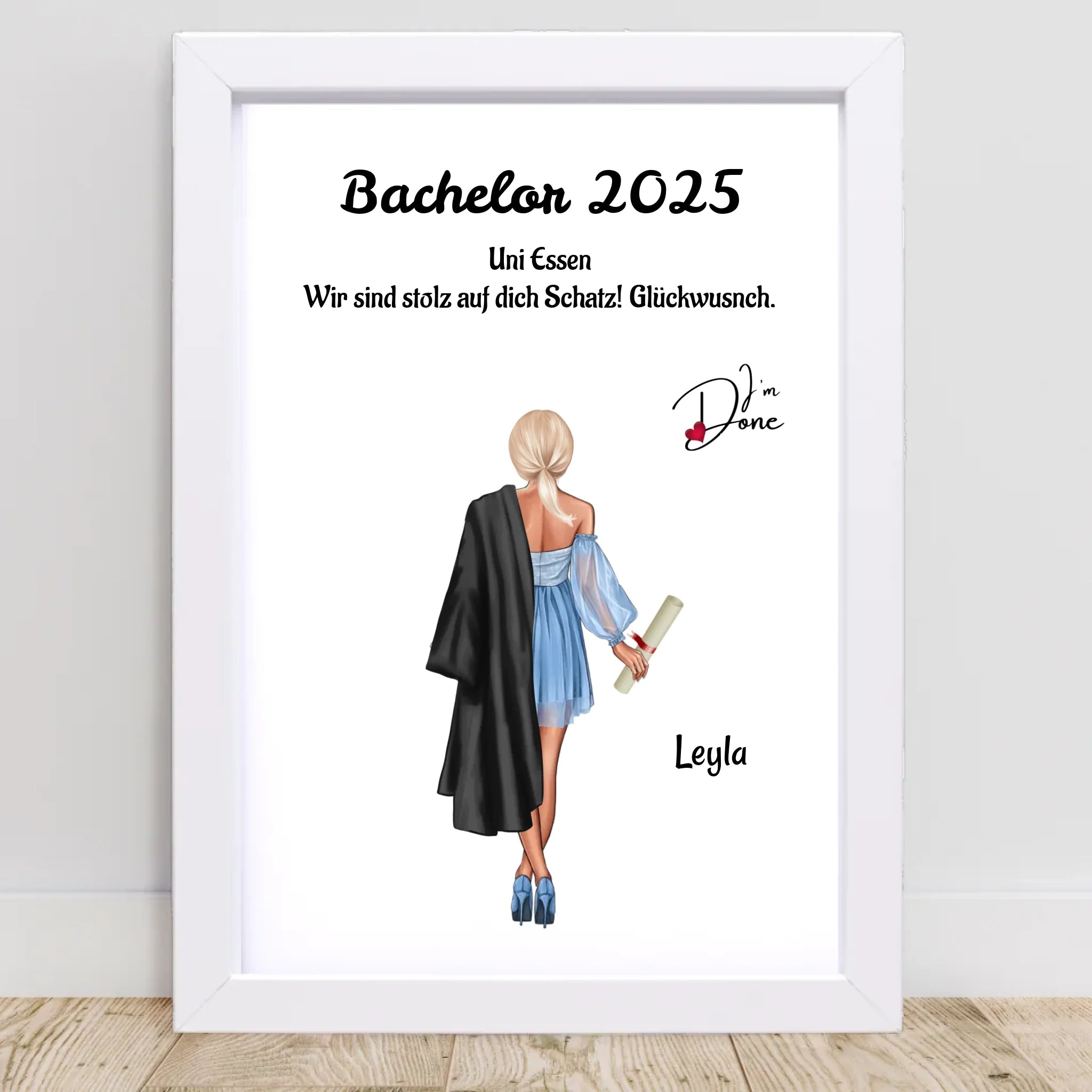 Mädchen Bachelor Abschluss Bild Geschenk - Cantty