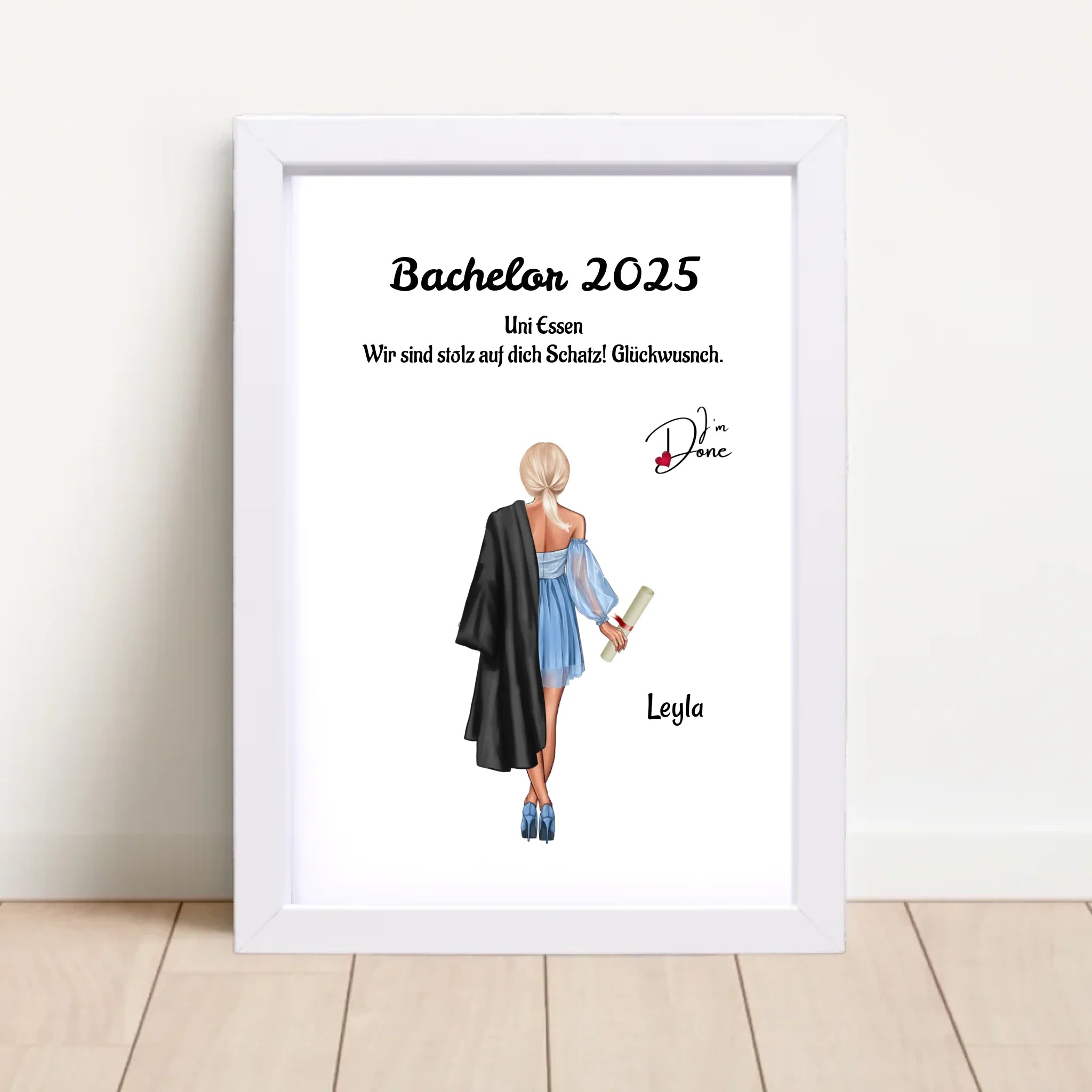 Mädchen Bachelor Abschluss Bild Geschenk - Cantty