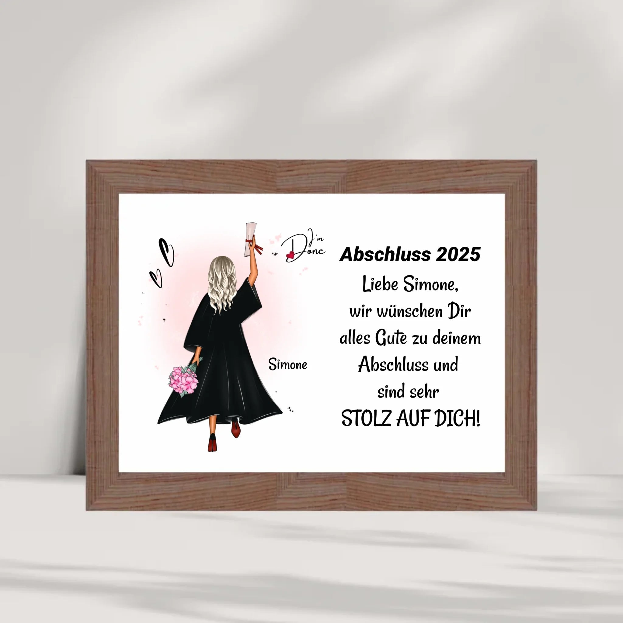 Mädchen Poster Abschlussgeschenk zum Abitur Bachelor Master oder Ausbildung - Cantty