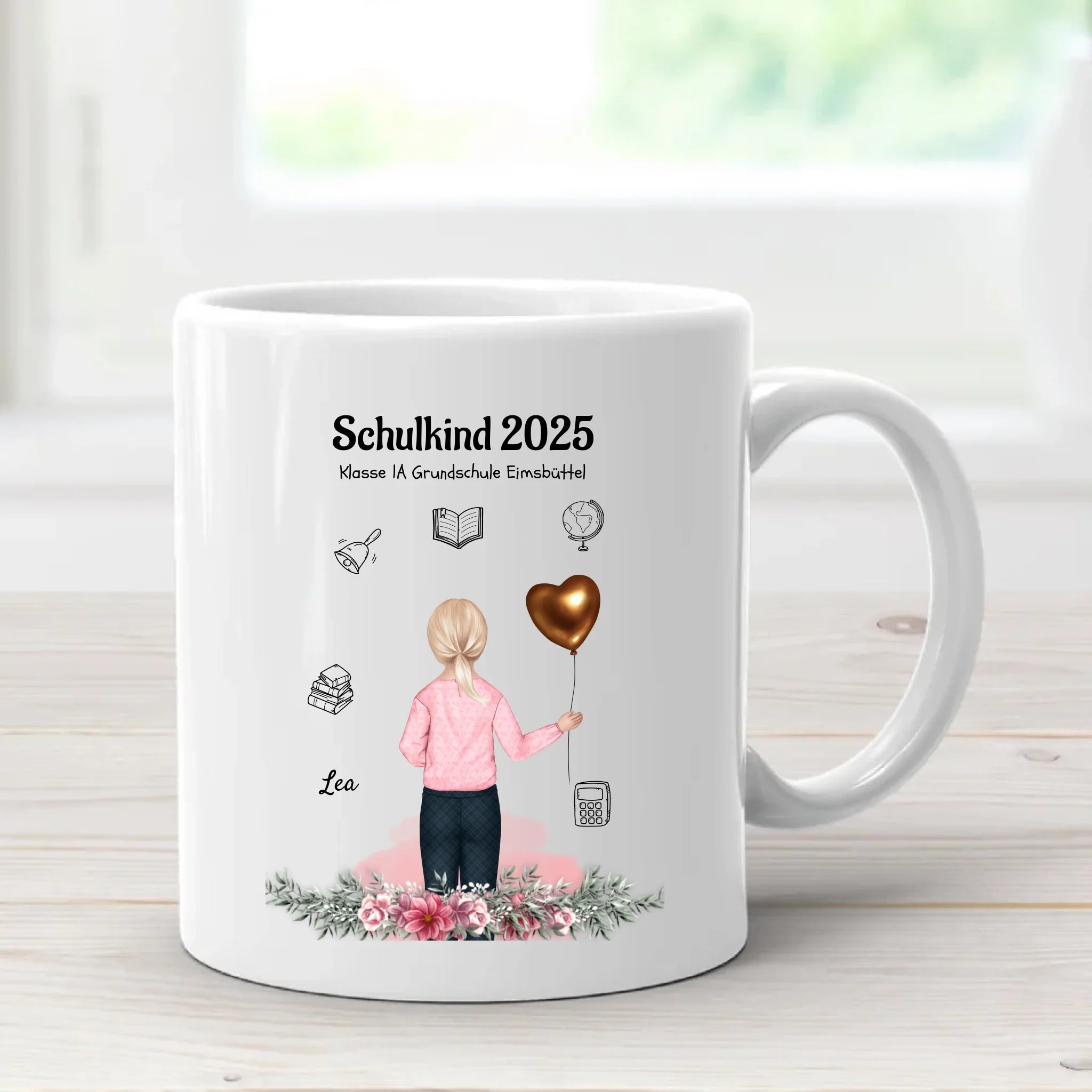 Mädchen Schulanfänger Tasse Geschenk personalisiert - Cantty