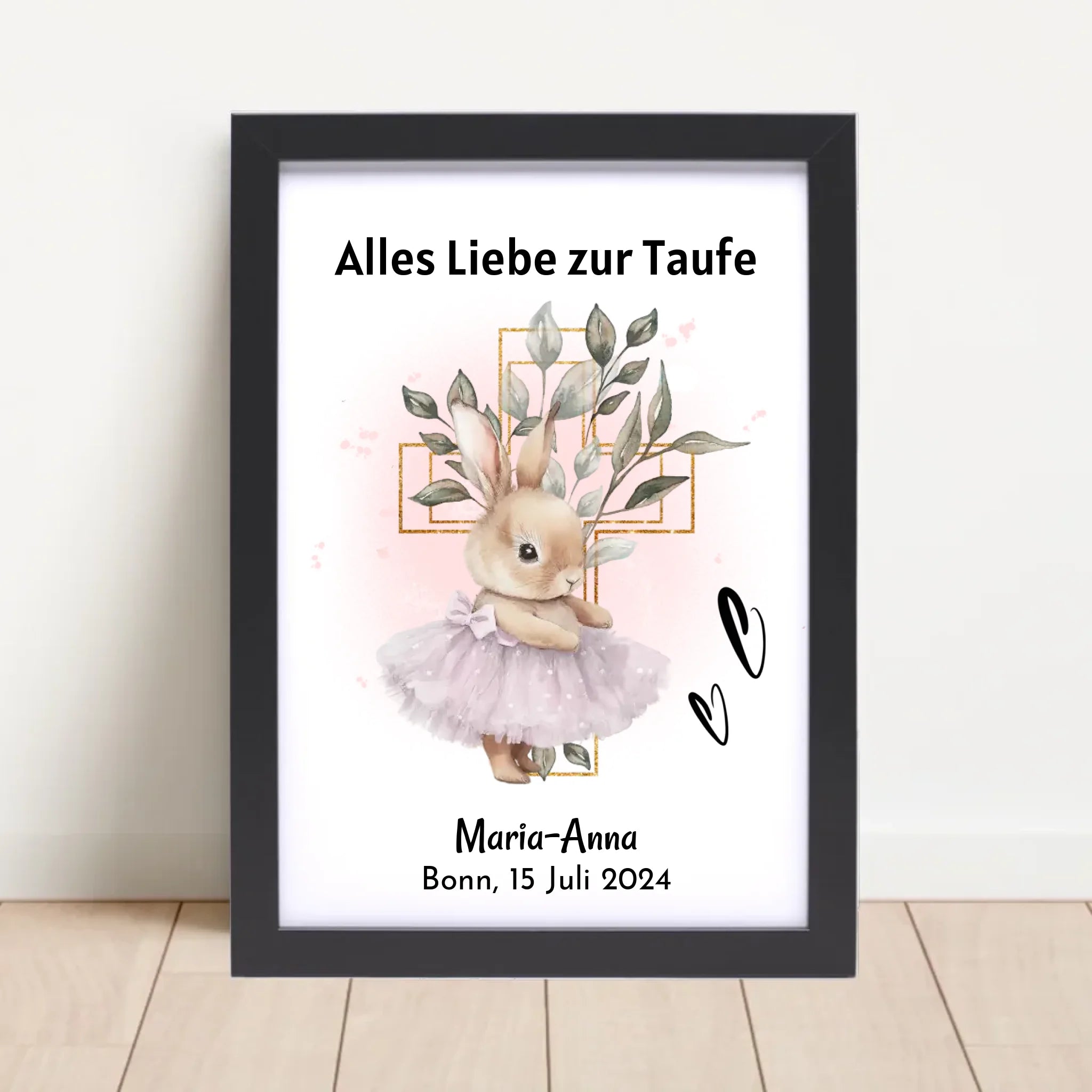Mädchen Taufe Geschenk Bild / Poster / Karte personalisiert - Cantty