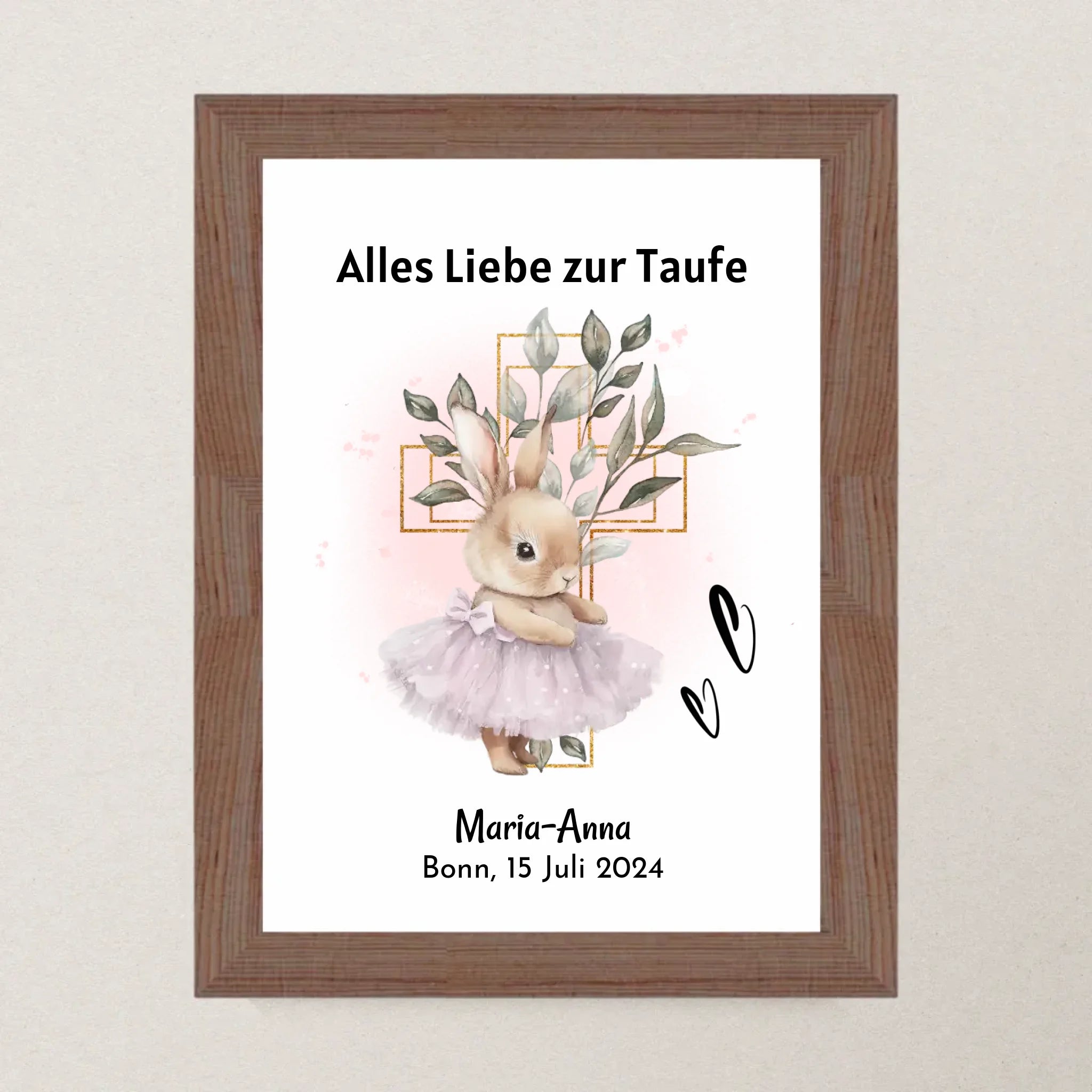 Mädchen Taufe Geschenk Bild / Poster / Karte personalisiert - Cantty