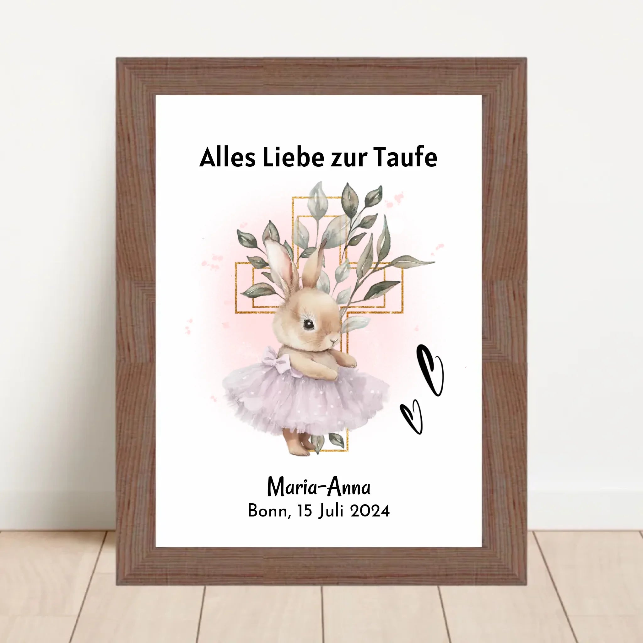 Mädchen Taufe Geschenk Bild / Poster / Karte personalisiert - Cantty