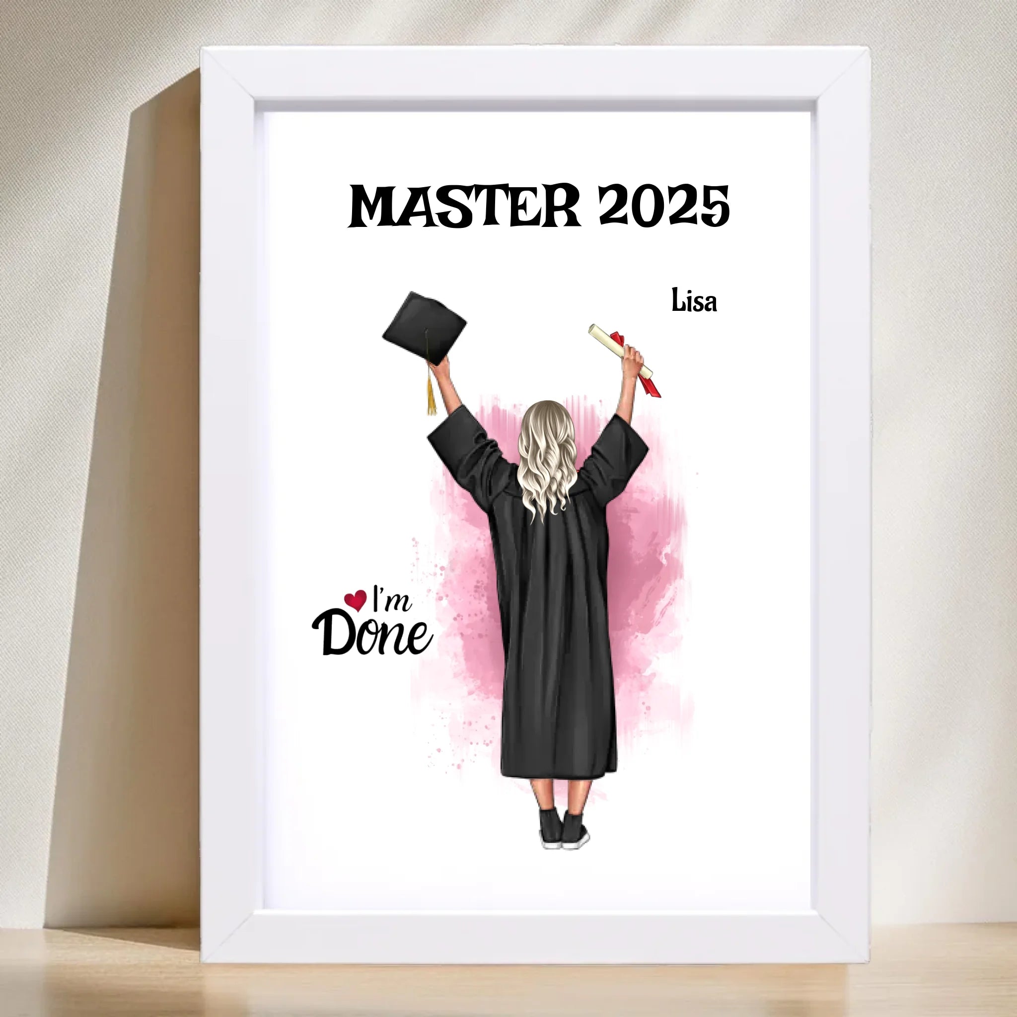 Master Abschluss Mädchen Poster personalisiert - Cantty
