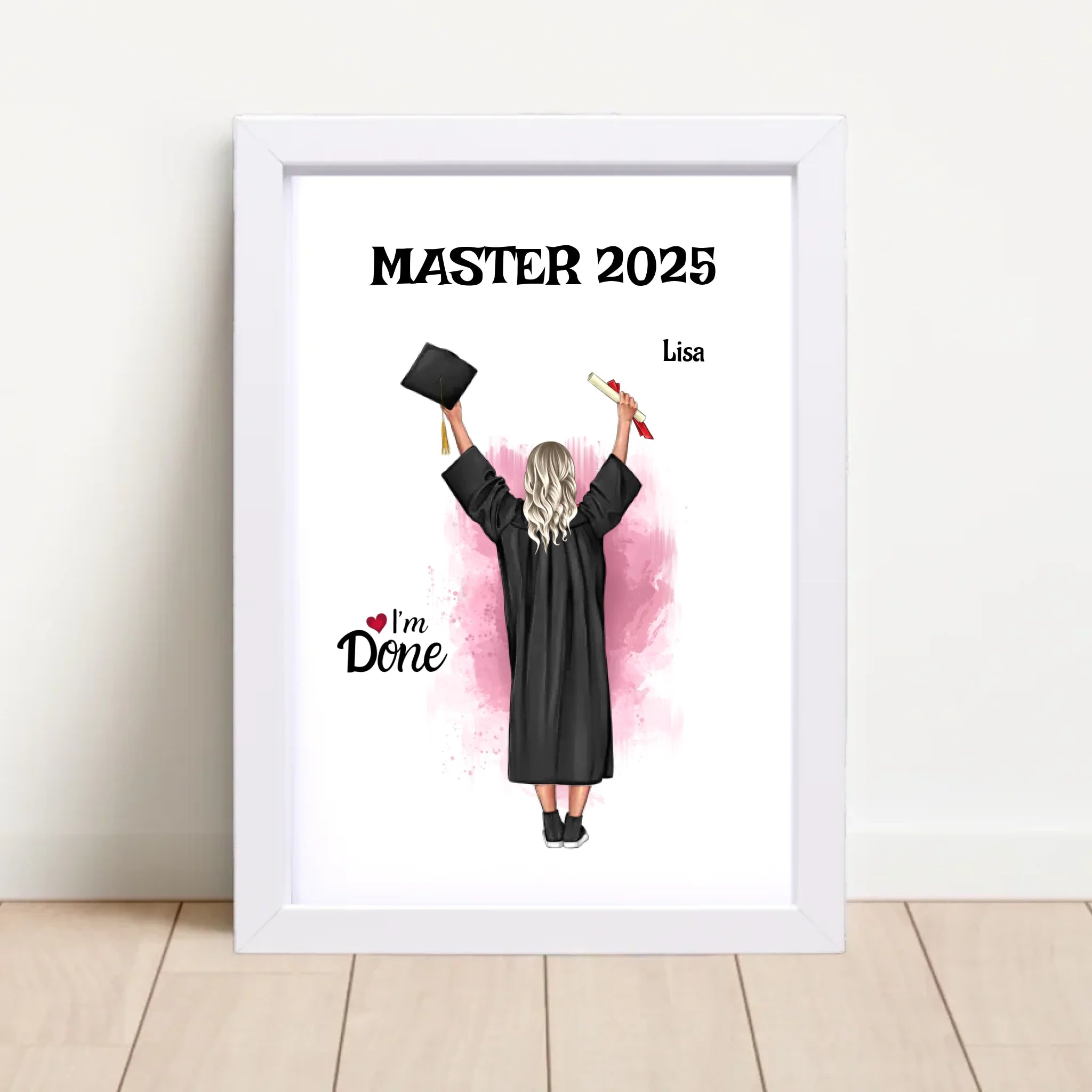 Master Abschluss Mädchen Poster personalisiert - Cantty