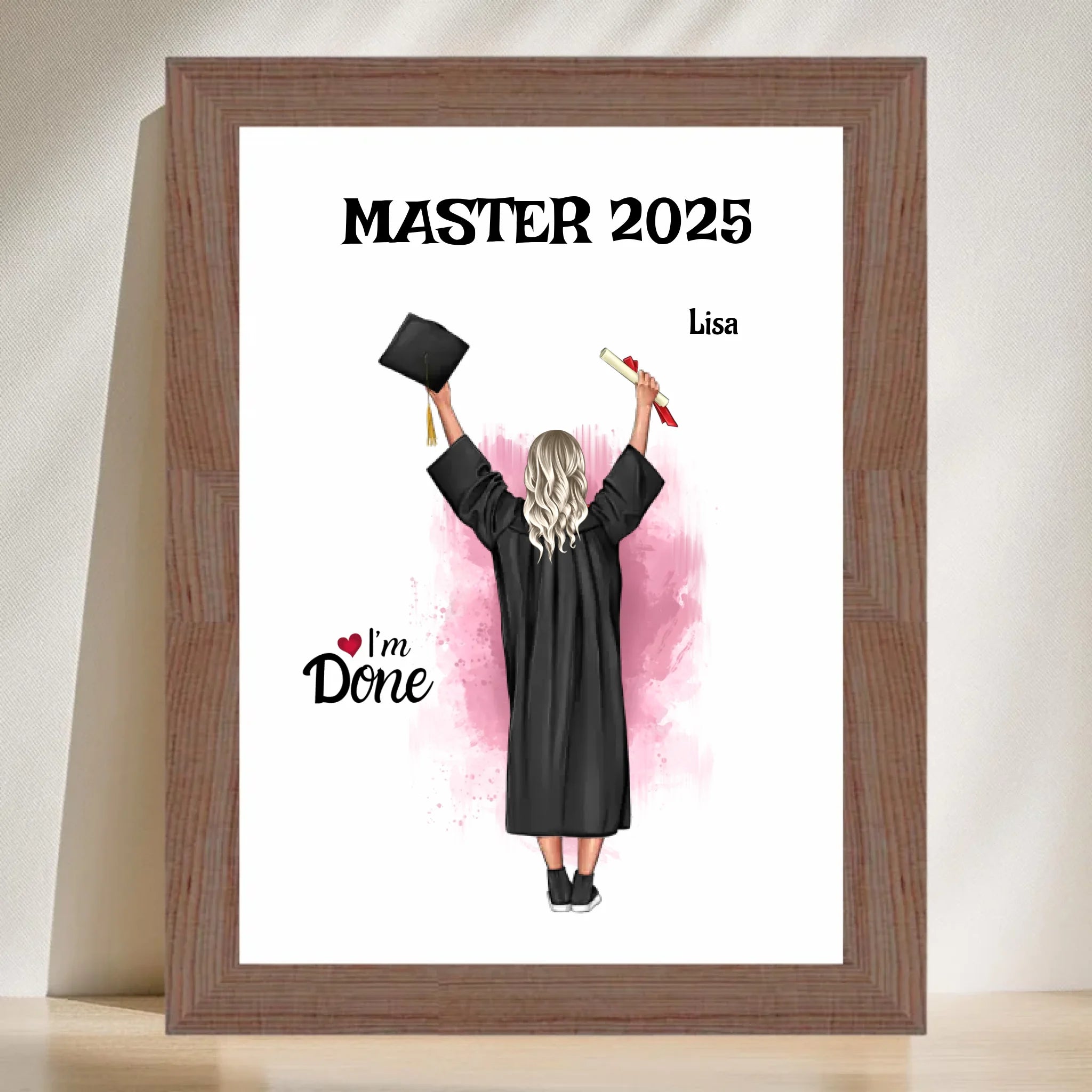 Master Abschluss Mädchen Poster personalisiert - Cantty