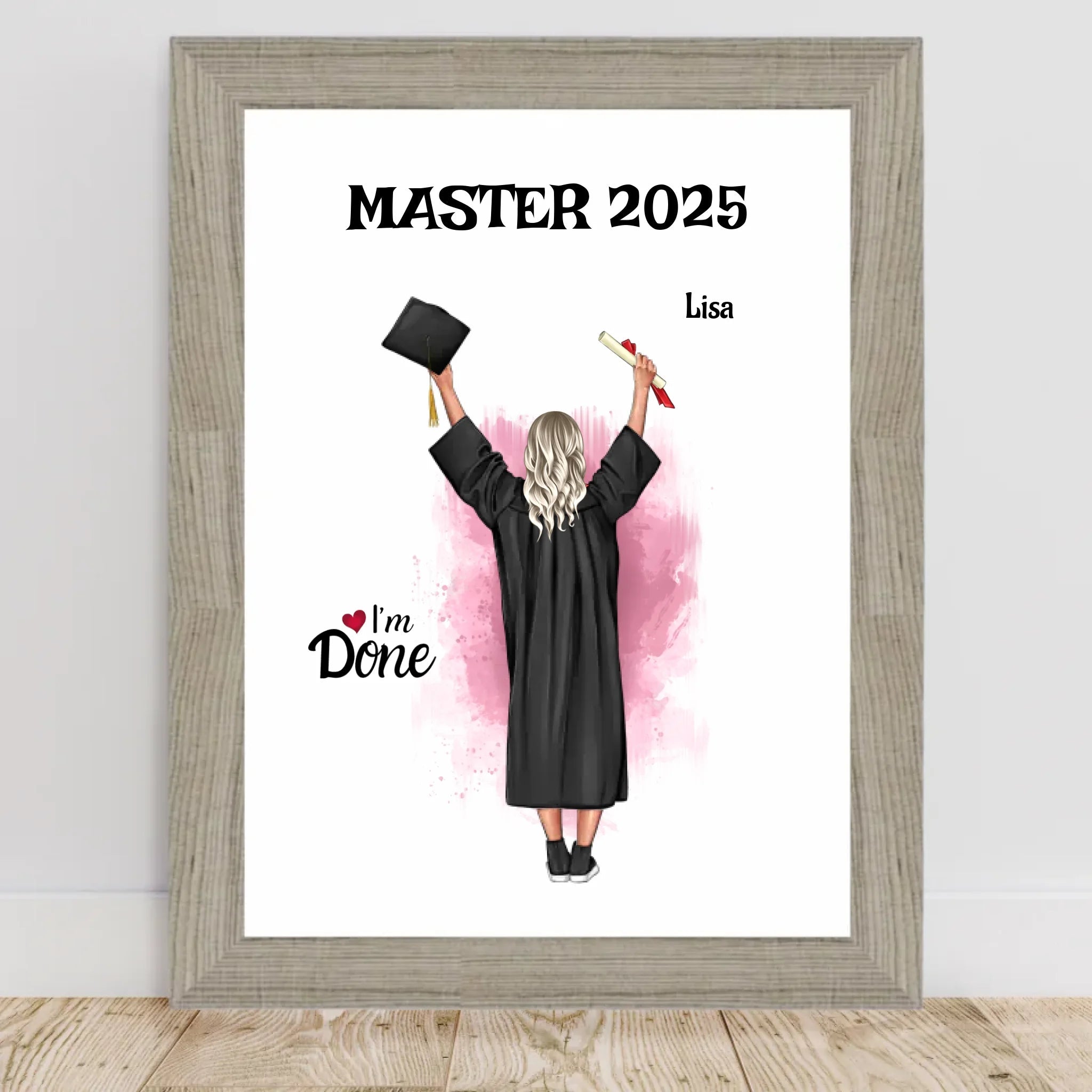 Master Abschluss Mädchen Poster personalisiert - Cantty