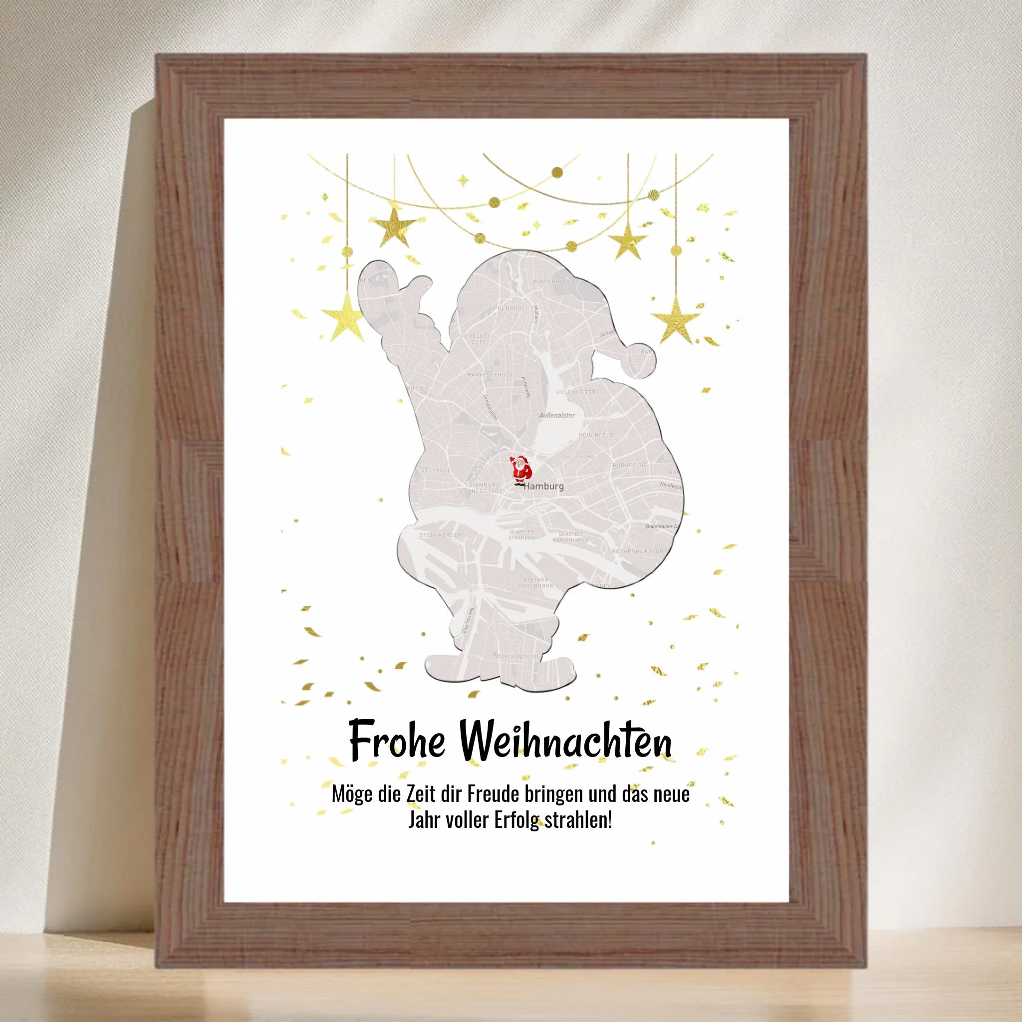 Mitarbeiter Weihnachtsgeschenk Koordinaten Bild Stadtkarte mit Weihnachtswünsche - Cantty