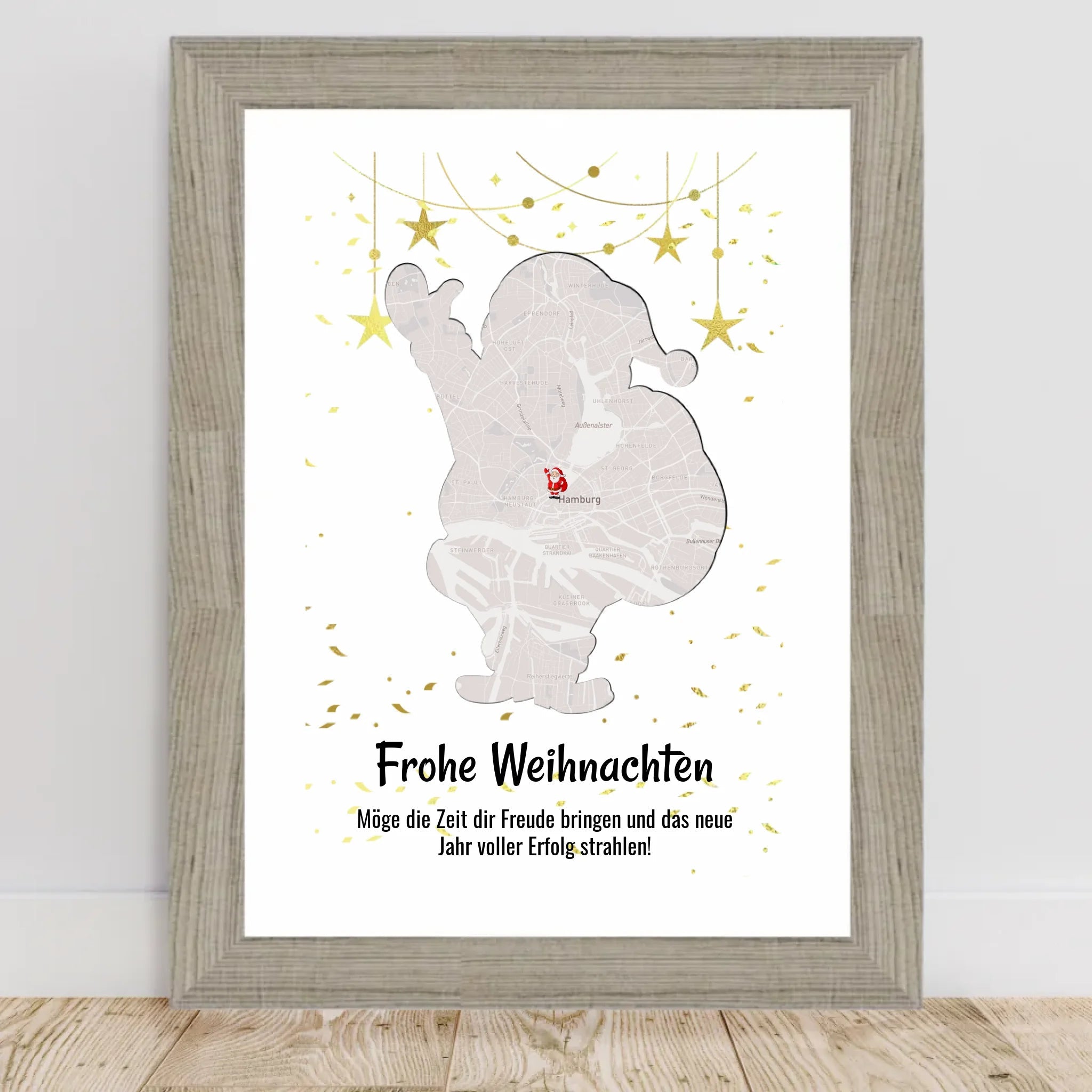 Mitarbeiter Weihnachtsgeschenk Koordinaten Bild Stadtkarte mit Weihnachtswünsche - Cantty