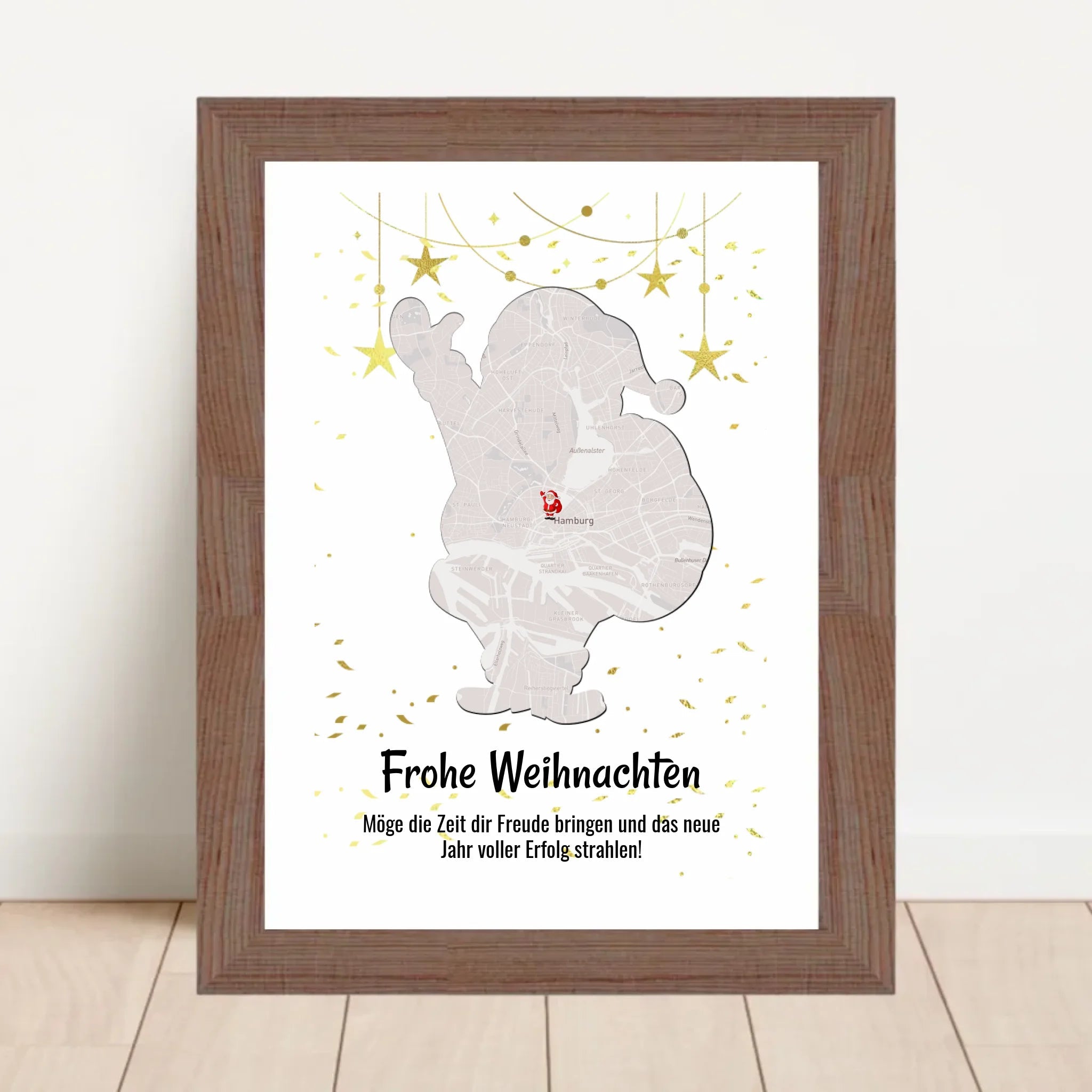 Mitarbeiter Weihnachtsgeschenk Koordinaten Bild Stadtkarte mit Weihnachtswünsche - Cantty