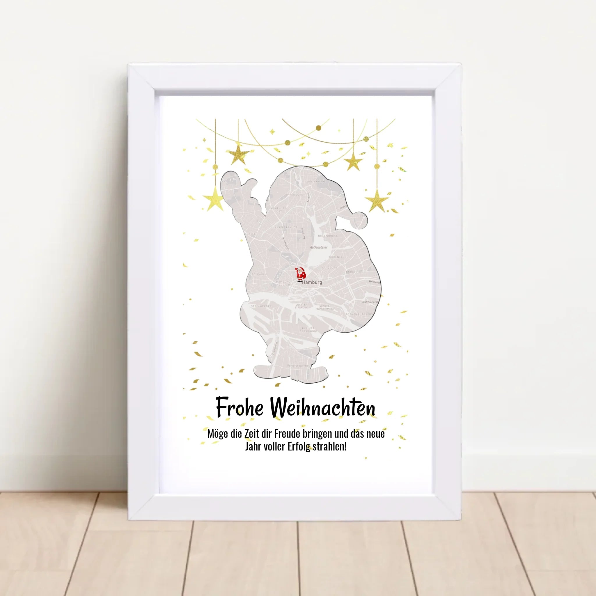 Mitarbeiter Weihnachtsgeschenk Koordinaten Bild Stadtkarte mit Weihnachtswünsche - Cantty