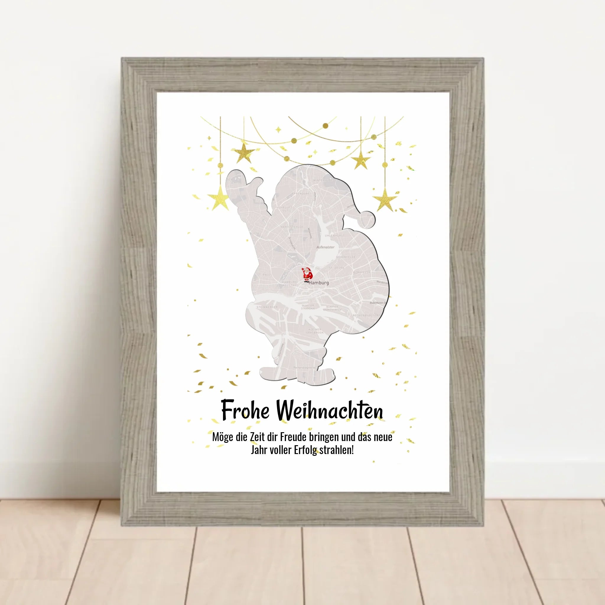 Mitarbeiter Weihnachtsgeschenk Koordinaten Bild Stadtkarte mit Weihnachtswünsche - Cantty