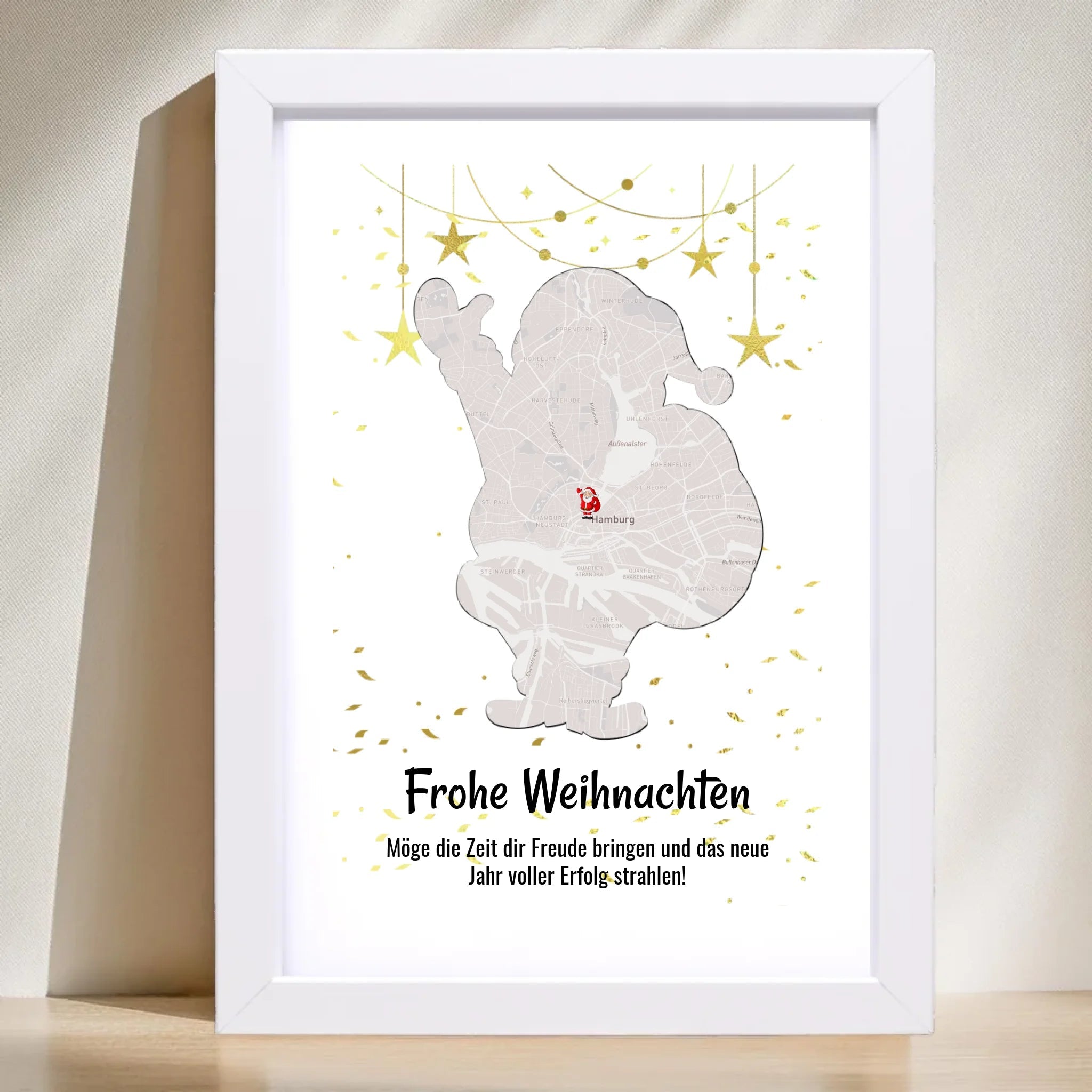 Mitarbeiter Weihnachtsgeschenk Koordinaten Bild Stadtkarte mit Weihnachtswünsche - Cantty