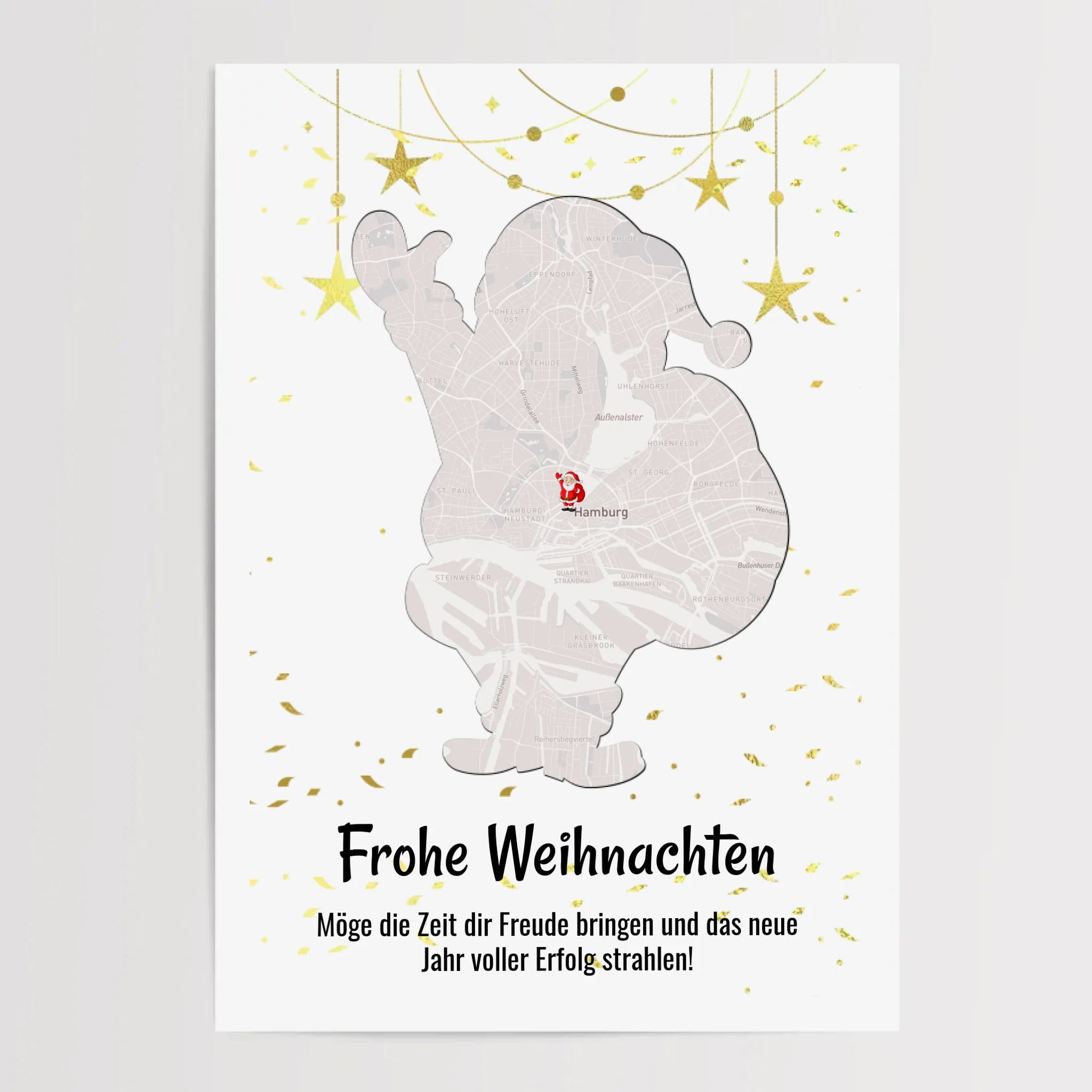 Mitarbeiter Weihnachtsgeschenk Koordinaten Bild Stadtkarte mit Weihnachtswünsche - Cantty