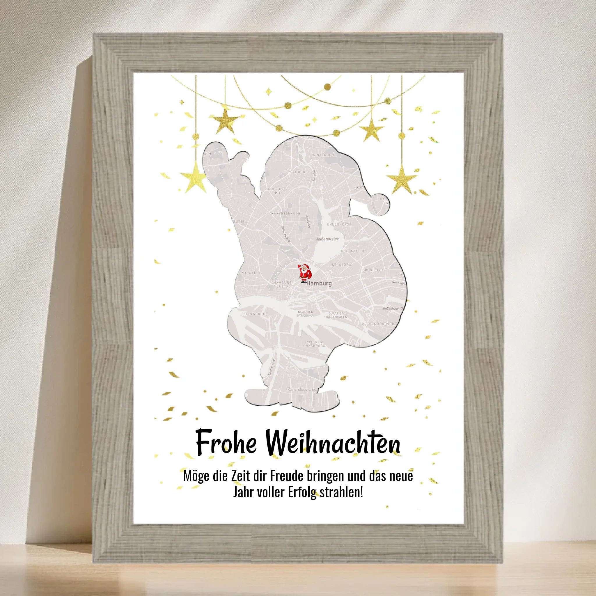 Mitarbeiter Weihnachtsgeschenk Koordinaten Bild Stadtkarte mit Weihnachtswünsche - Cantty