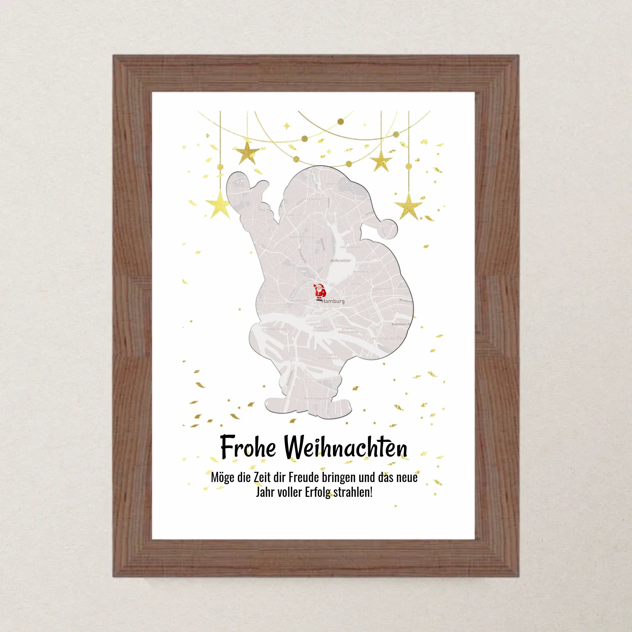Mitarbeiter Weihnachtsgeschenk Koordinaten Bild Stadtkarte mit Weihnachtswünsche - Cantty