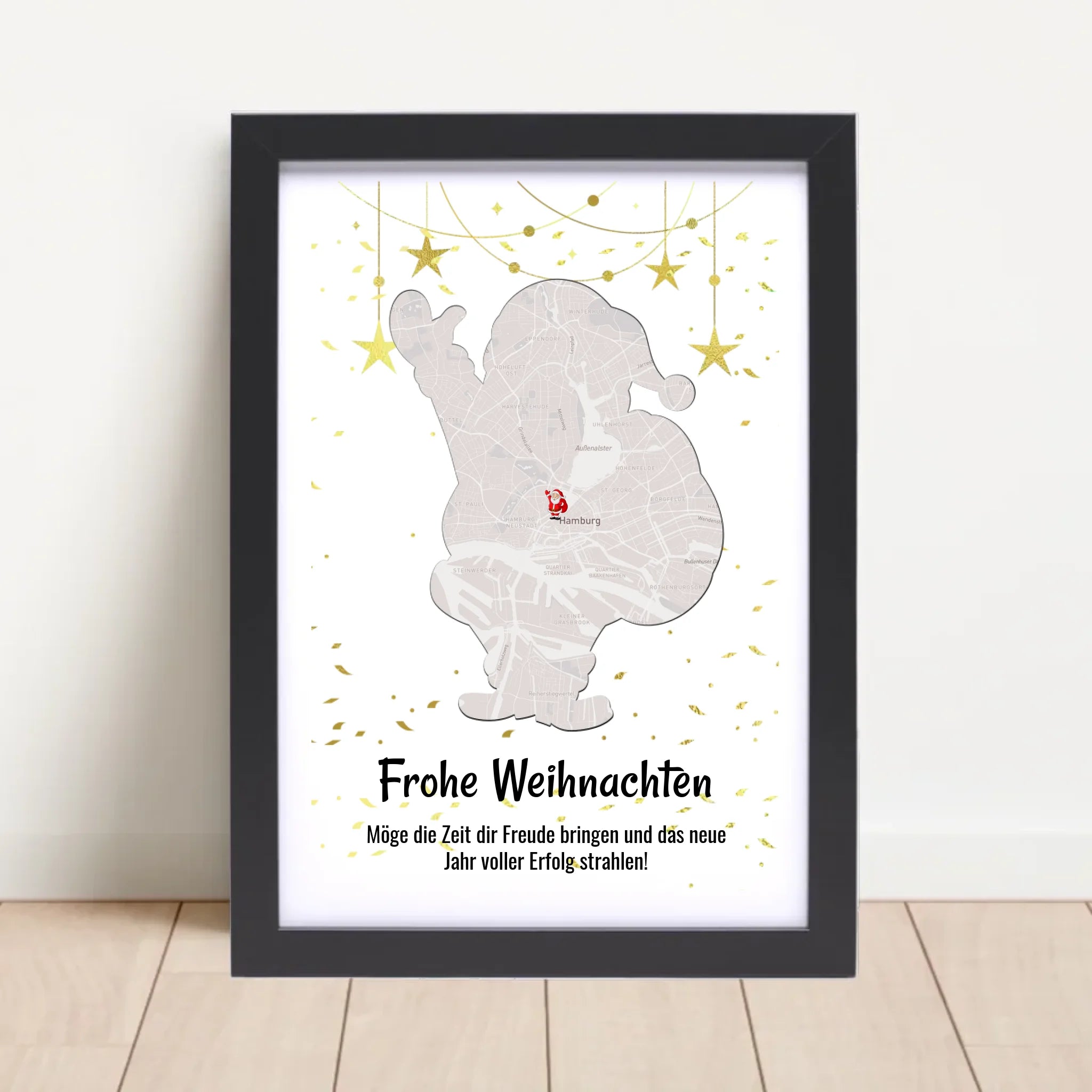 Mitarbeiter Weihnachtsgeschenk Koordinaten Bild Stadtkarte mit Weihnachtswünsche - Cantty