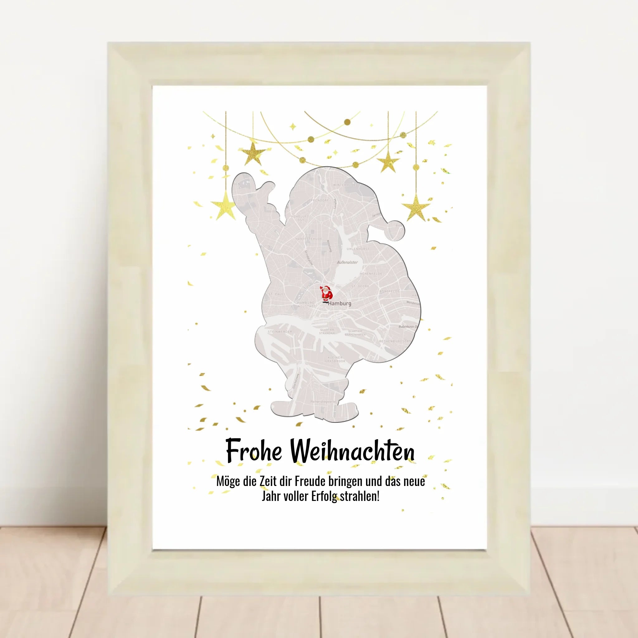 Mitarbeiter Weihnachtsgeschenk Koordinaten Bild Stadtkarte mit Weihnachtswünsche - Cantty