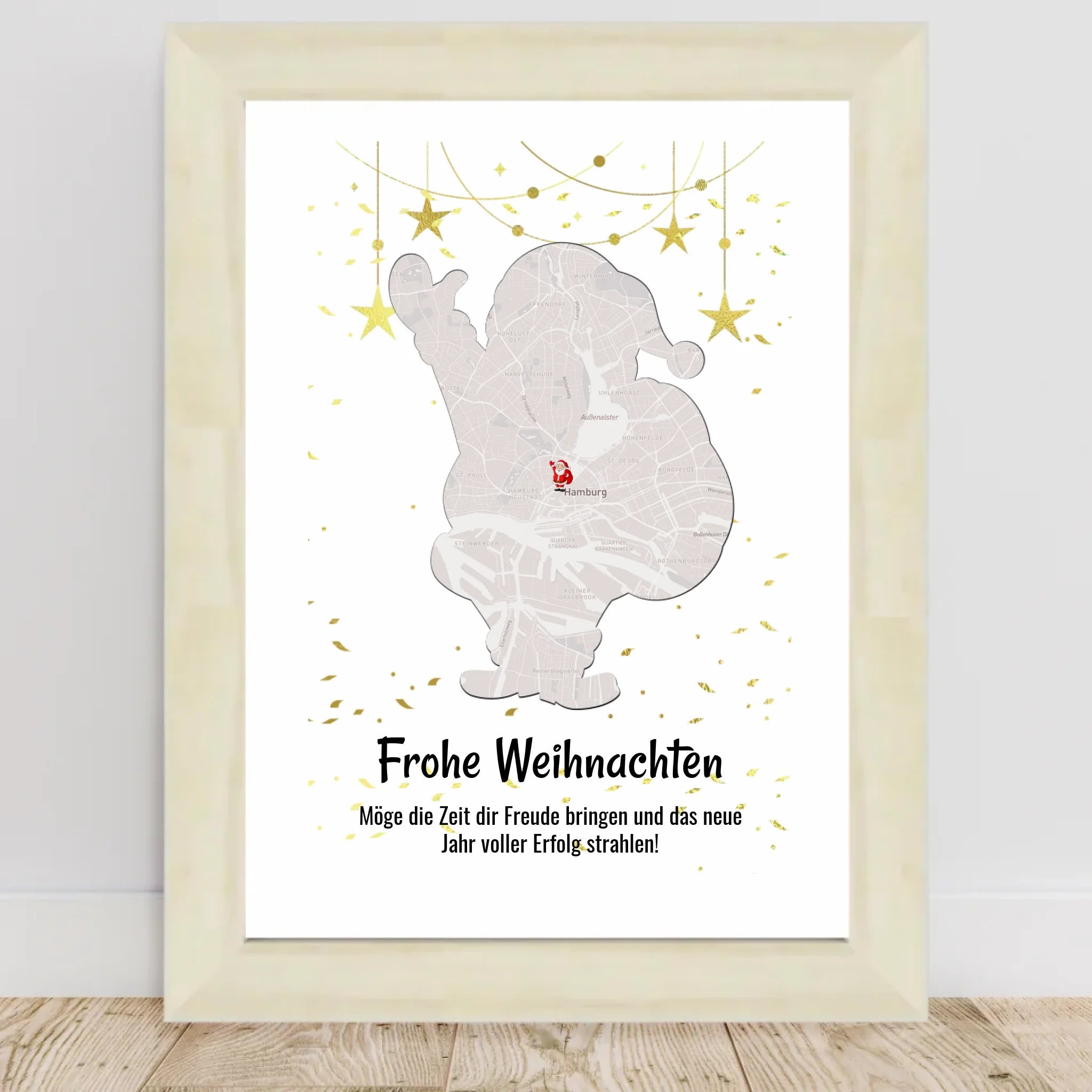 Mitarbeiter Weihnachtsgeschenk Koordinaten Bild Stadtkarte mit Weihnachtswünsche - Cantty