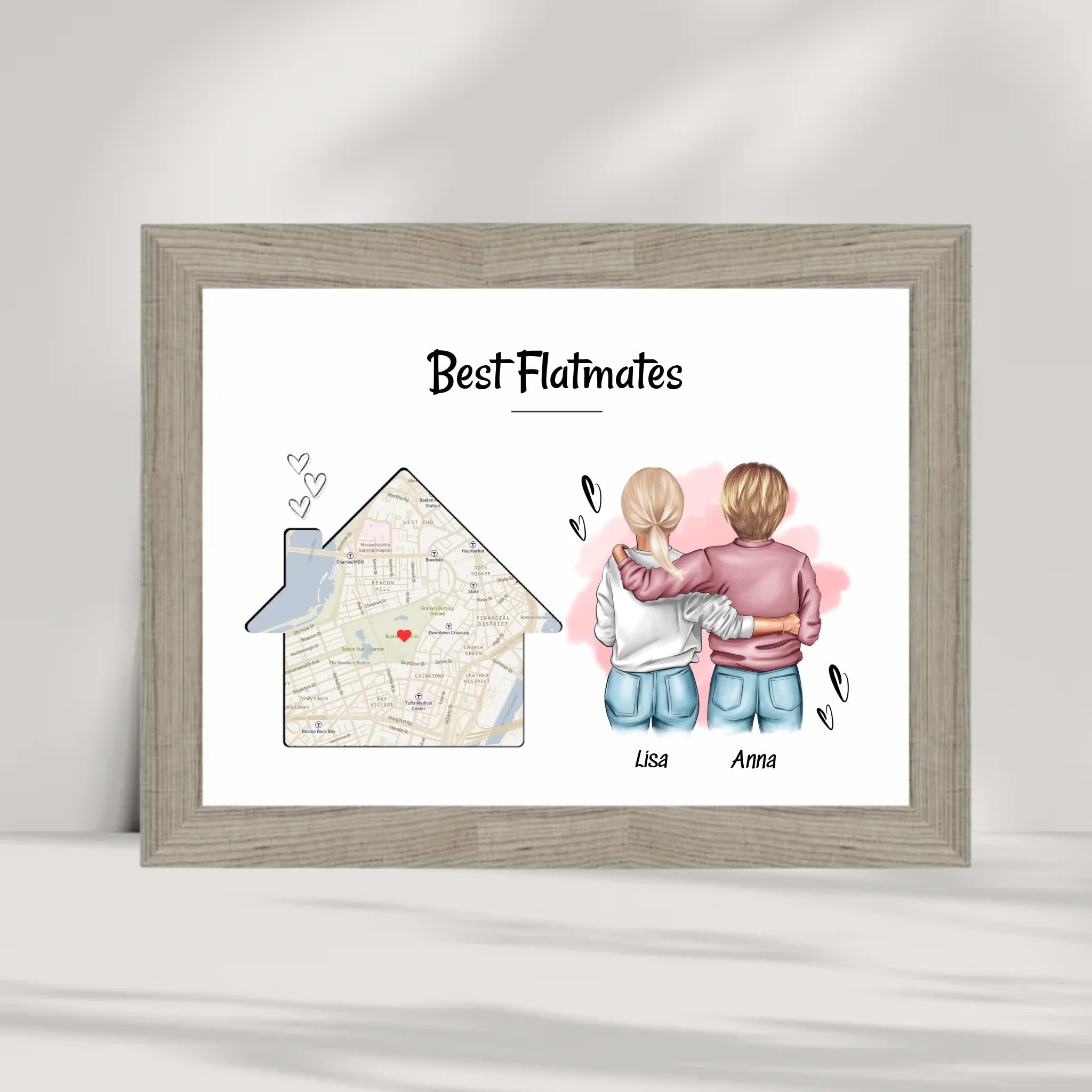 Mitbewohnerin Geschenk Bild personalisierbar - Cantty
