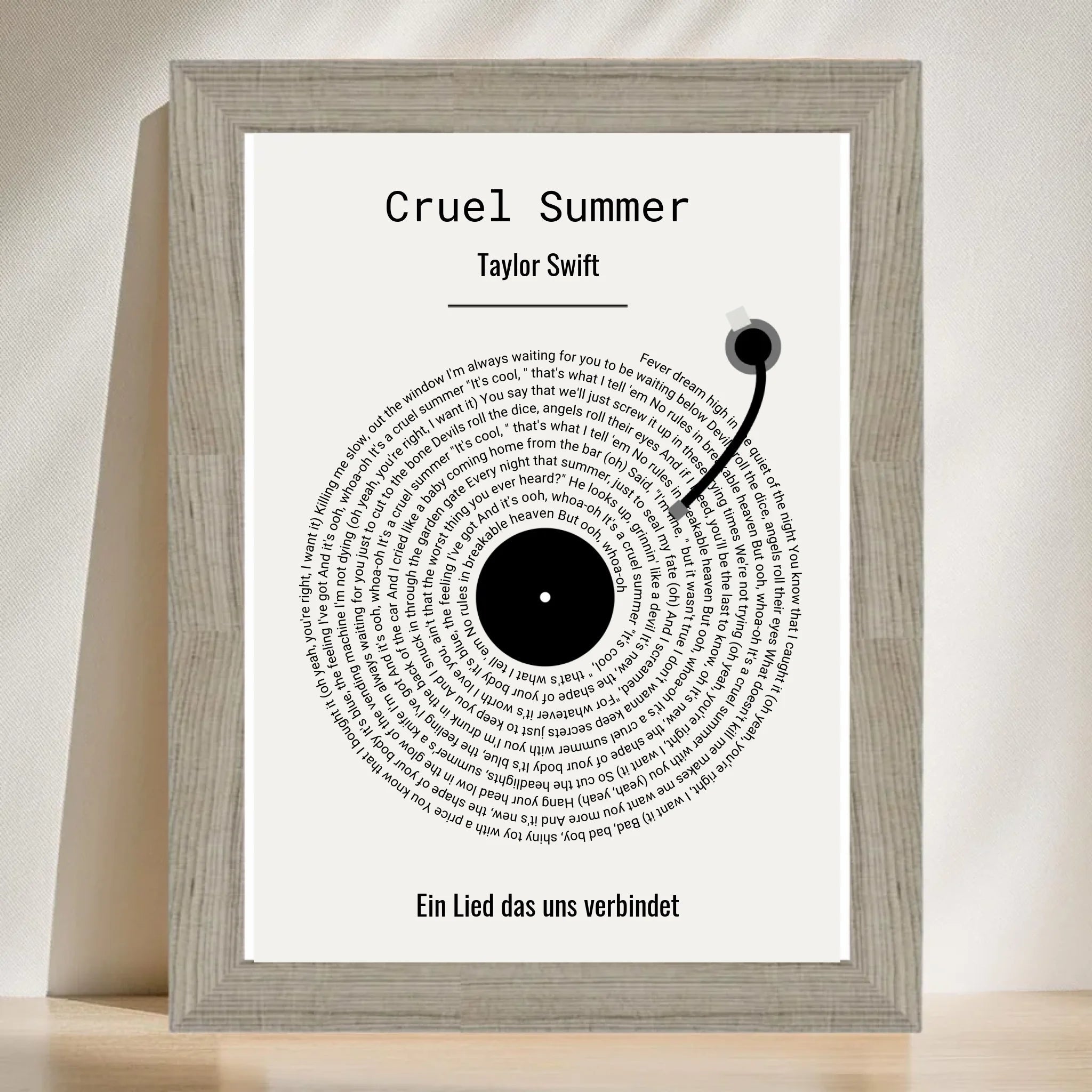 Musikposter Songtext Geschenk personalisiert - Cantty