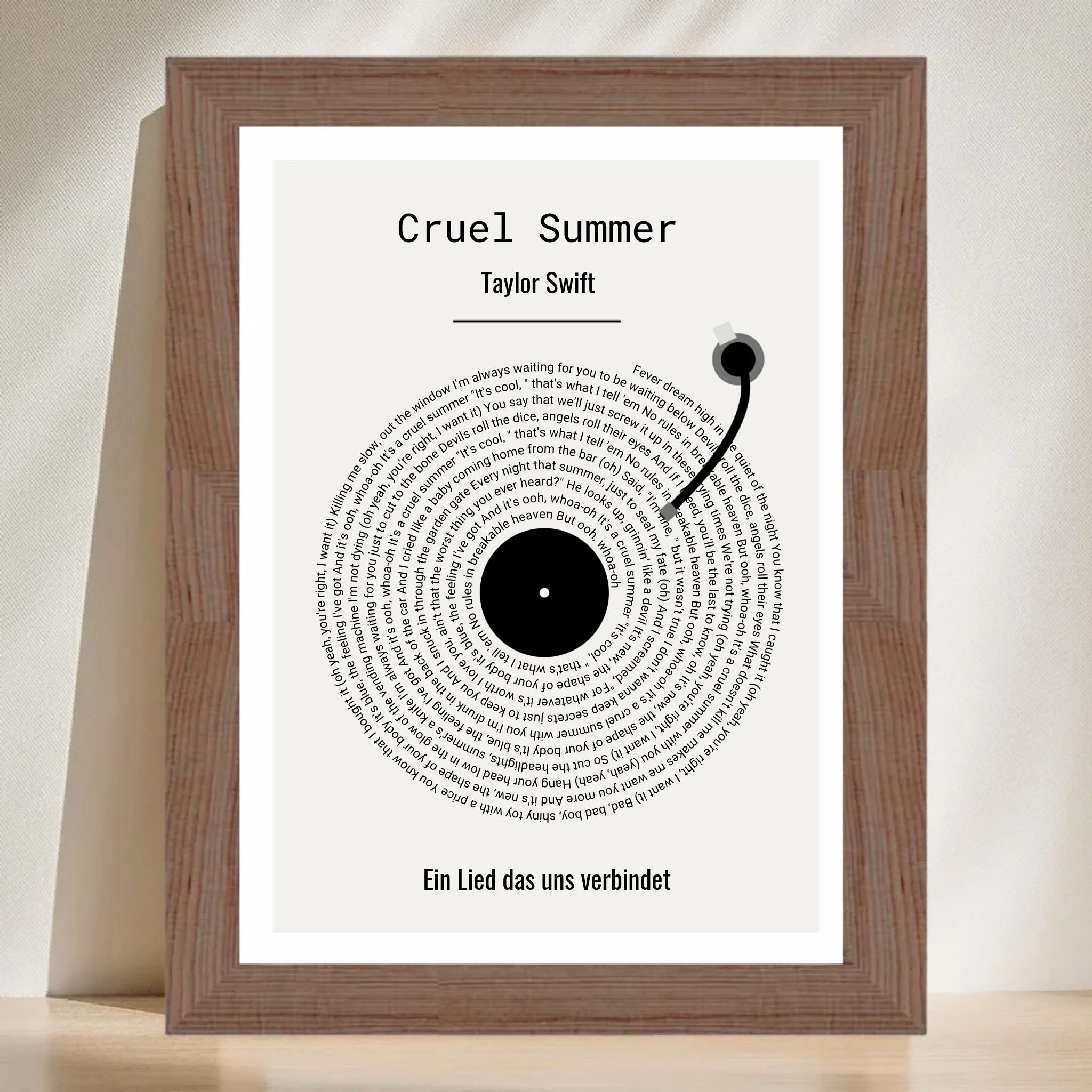 Musikposter Songtext Geschenk personalisiert - Cantty