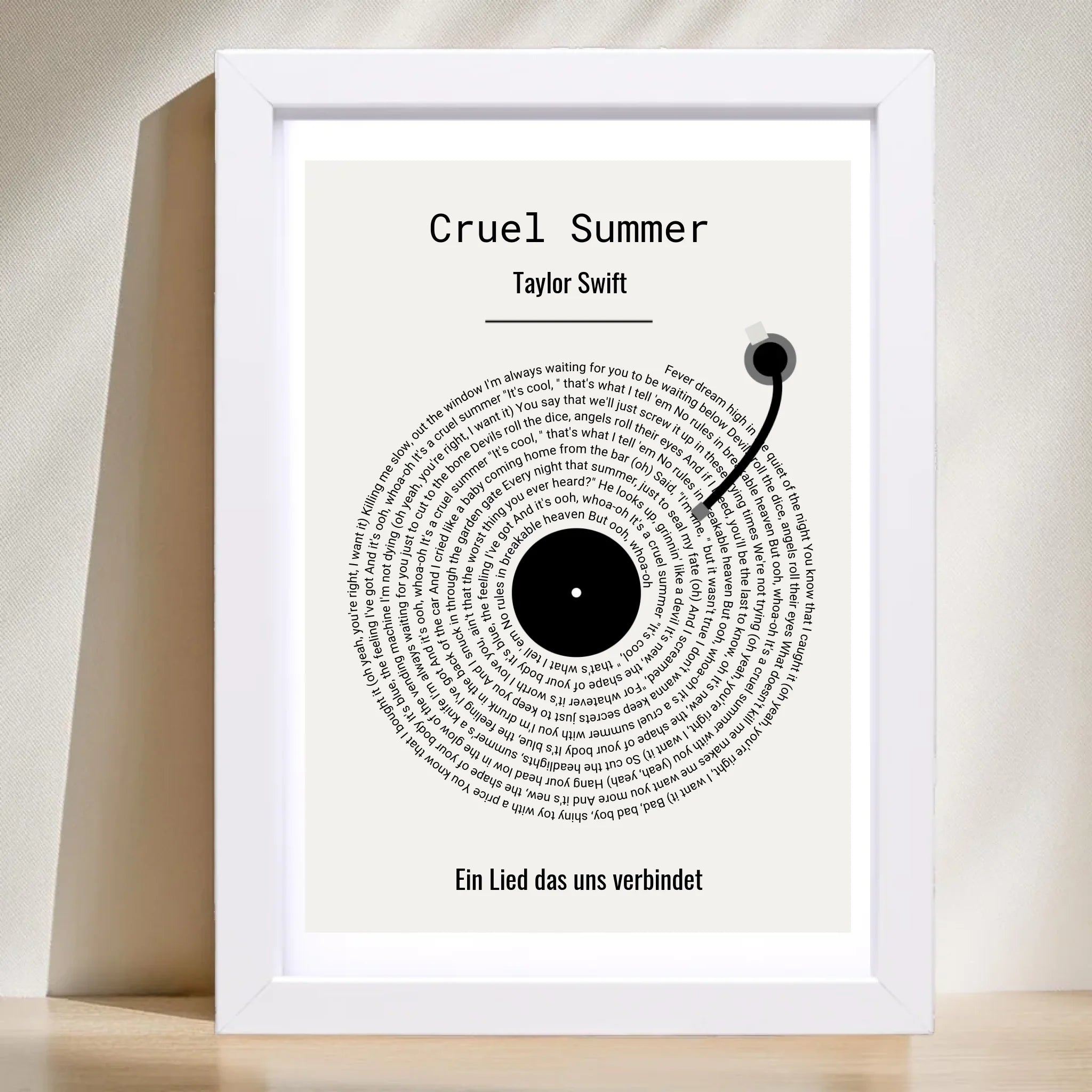 Musikposter Songtext Geschenk personalisiert - Cantty