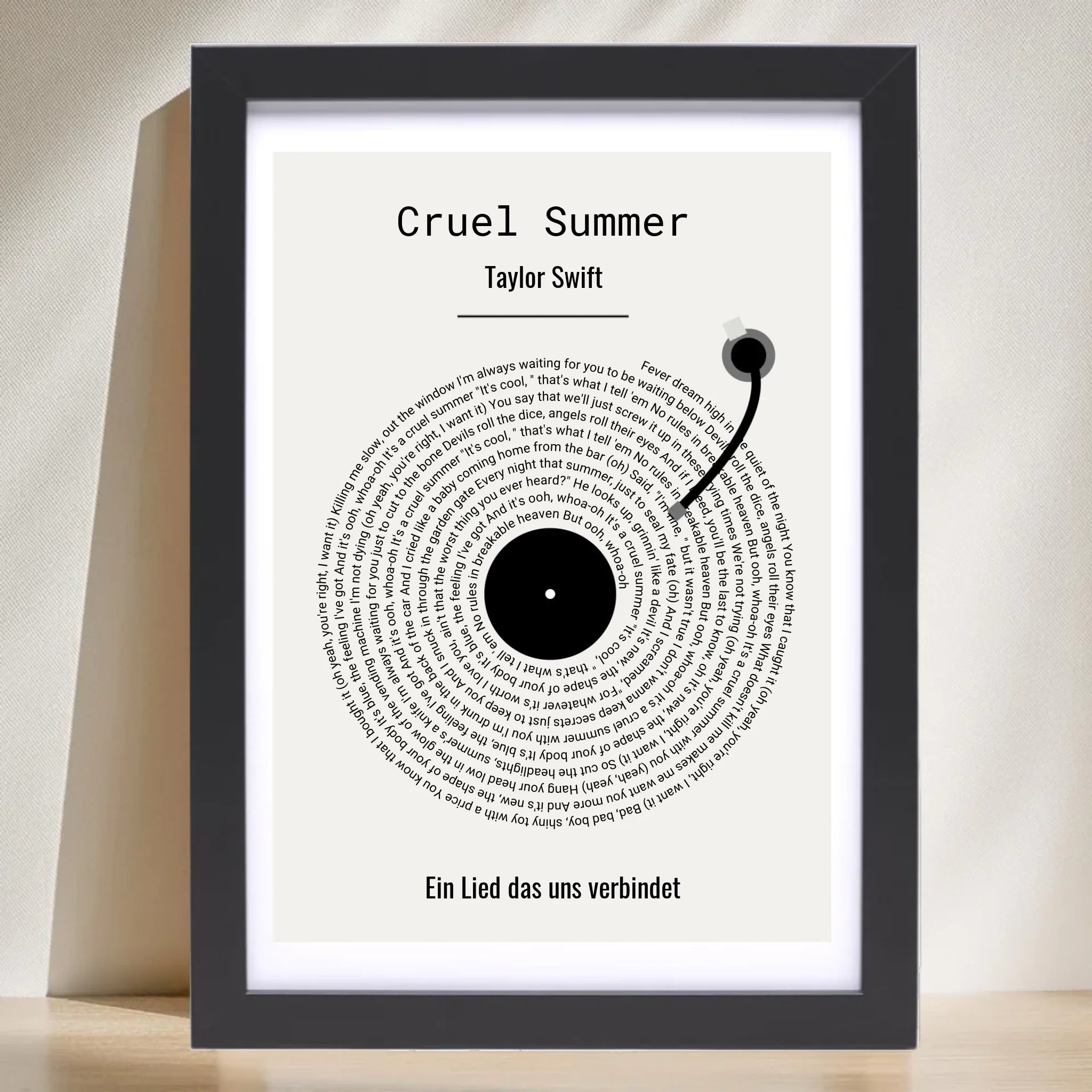 Musikposter Songtext Geschenk personalisiert - Cantty