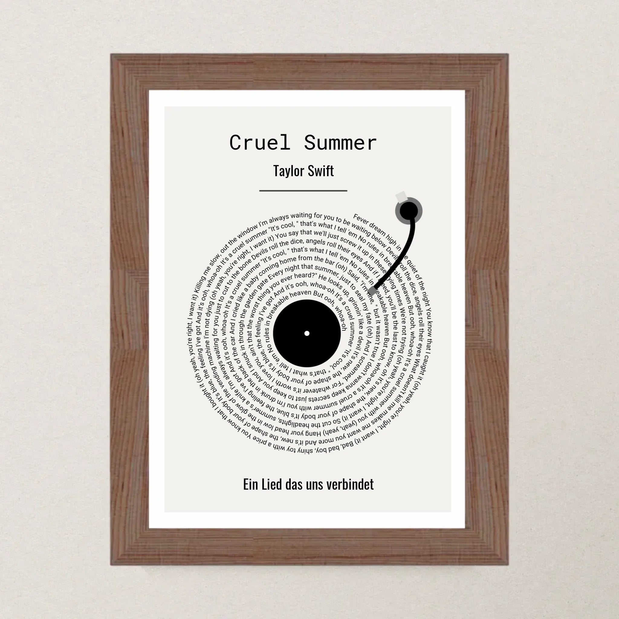 Musikposter Songtext Geschenk personalisiert - Cantty