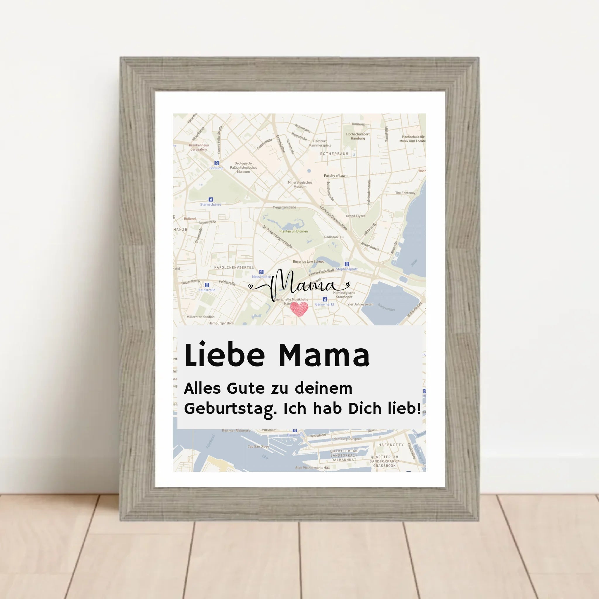 Mutter Geburtstag Stadtkarte Poster mit Spruch personalisiert - Cantty
