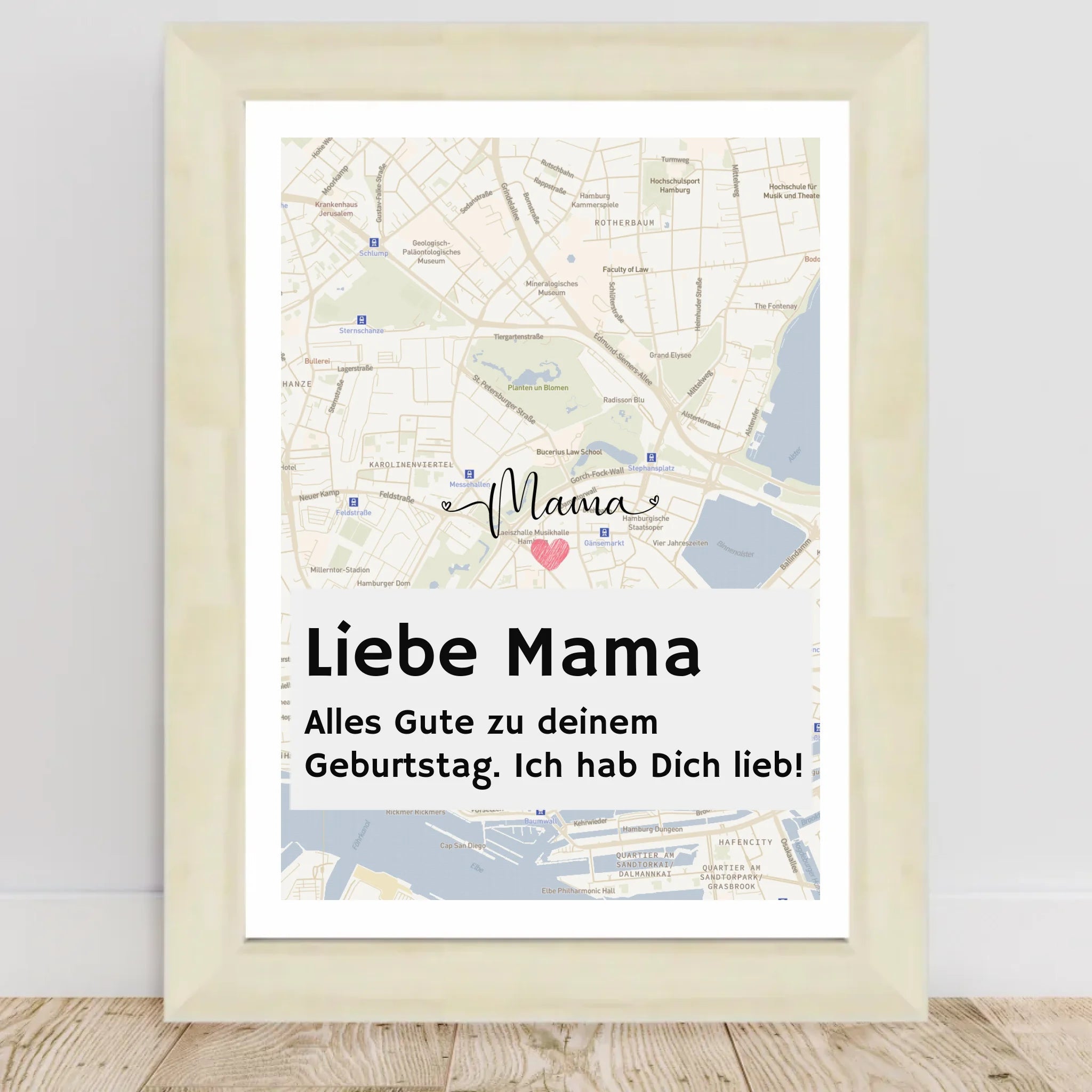 Mutter Geburtstag Stadtkarte Poster mit Spruch personalisiert - Cantty