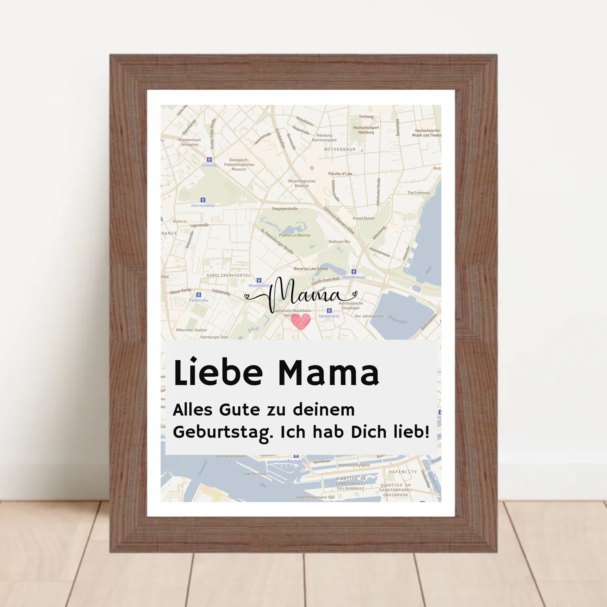 Mutter Geburtstag Stadtkarte Poster mit Spruch personalisiert - Cantty