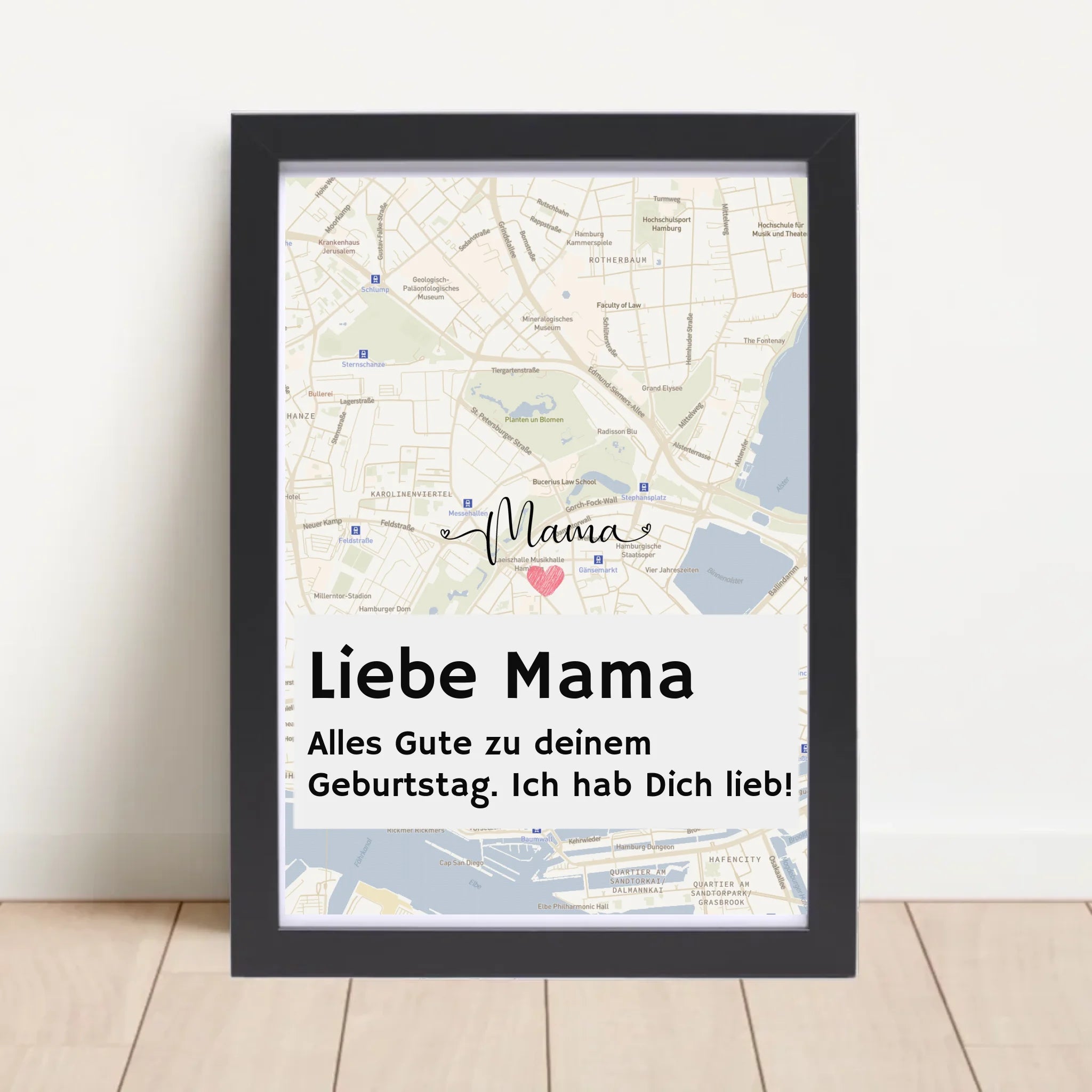Mutter Geburtstag Stadtkarte Poster mit Spruch personalisiert - Cantty