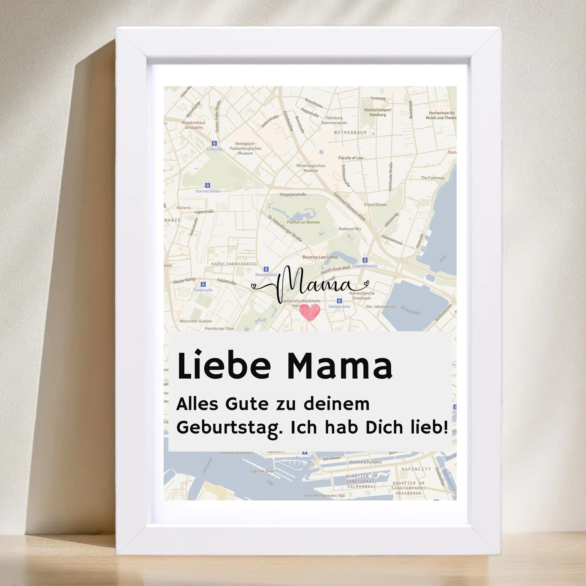 Mutter Geburtstag Stadtkarte Poster mit Spruch personalisiert - Cantty