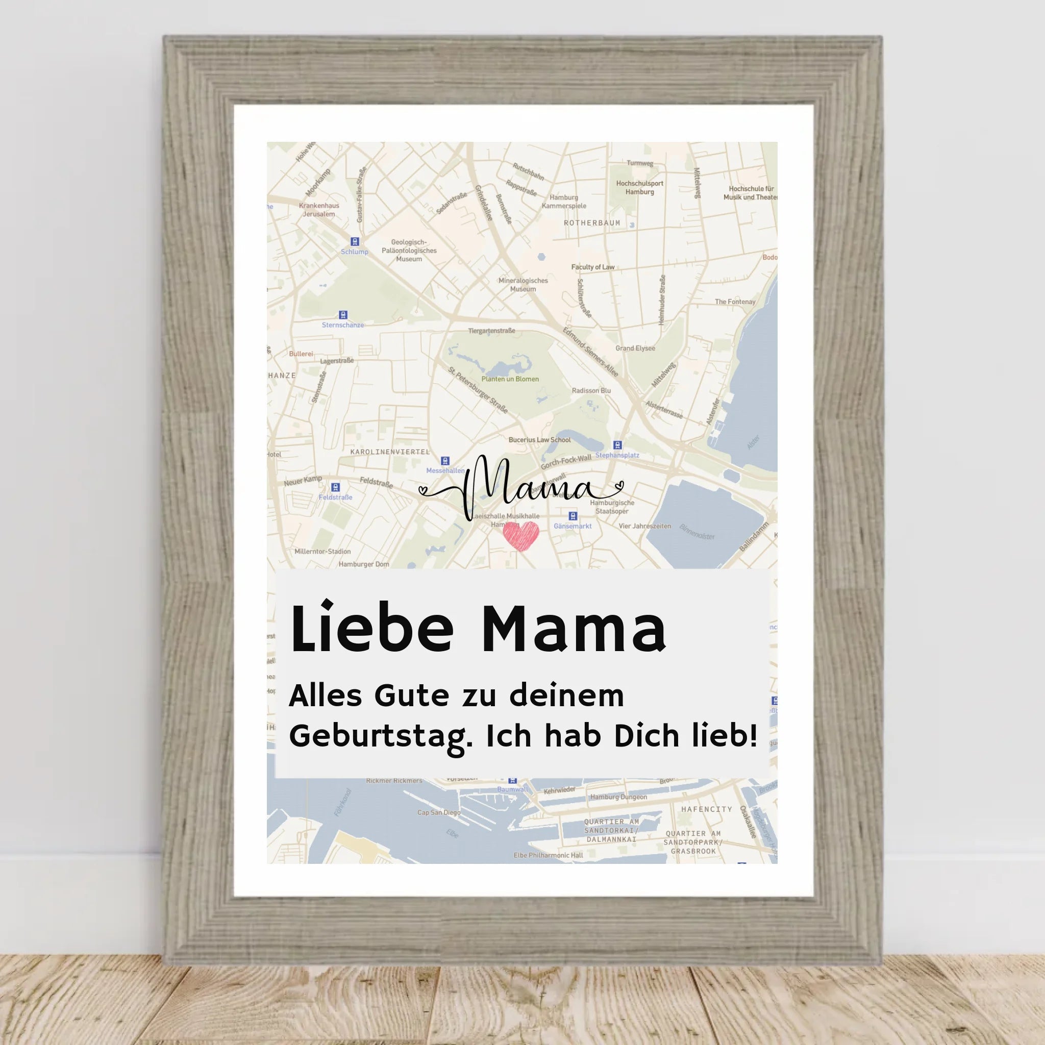 Mutter Geburtstag Stadtkarte Poster mit Spruch personalisiert - Cantty