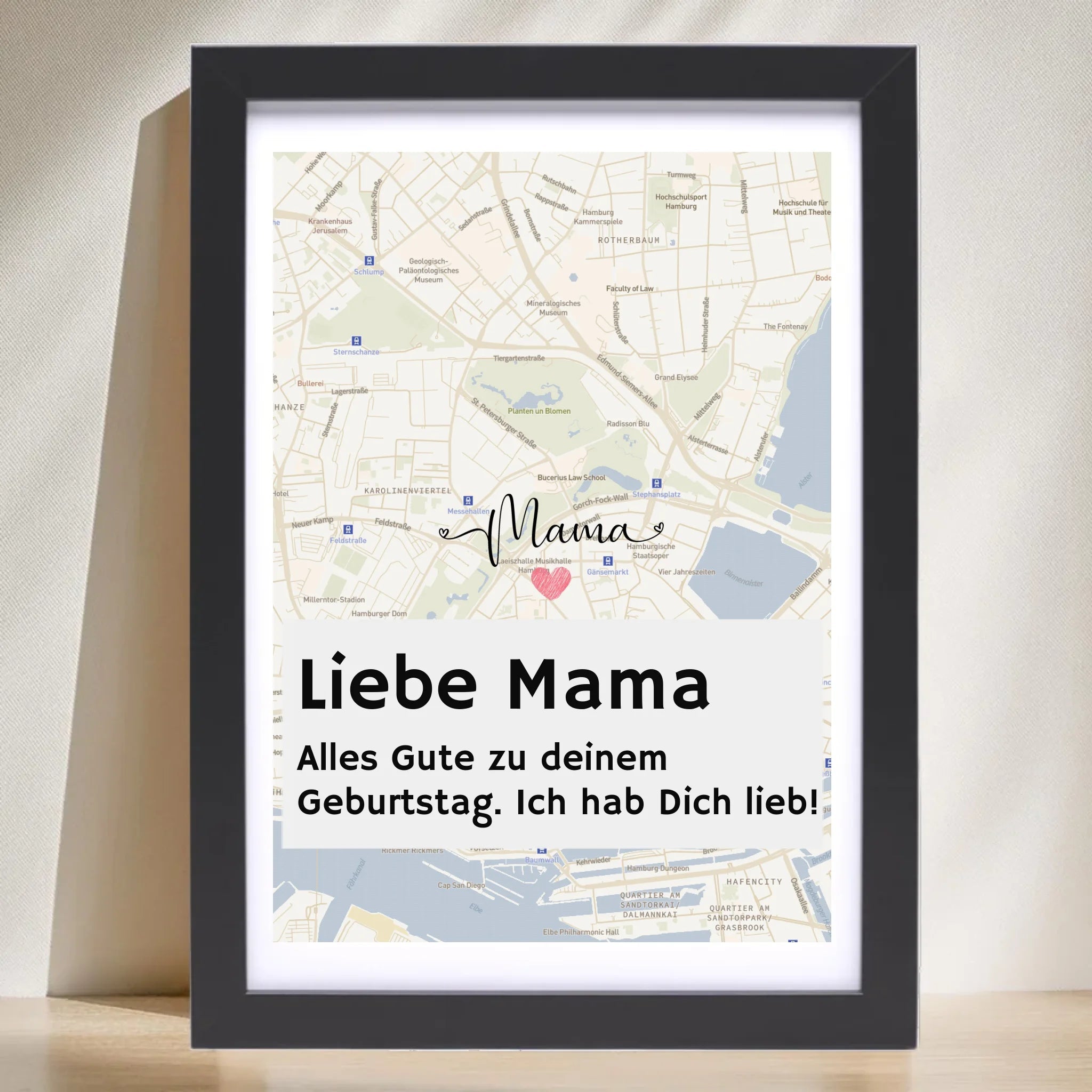 Mutter Geburtstag Stadtkarte Poster mit Spruch personalisiert - Cantty
