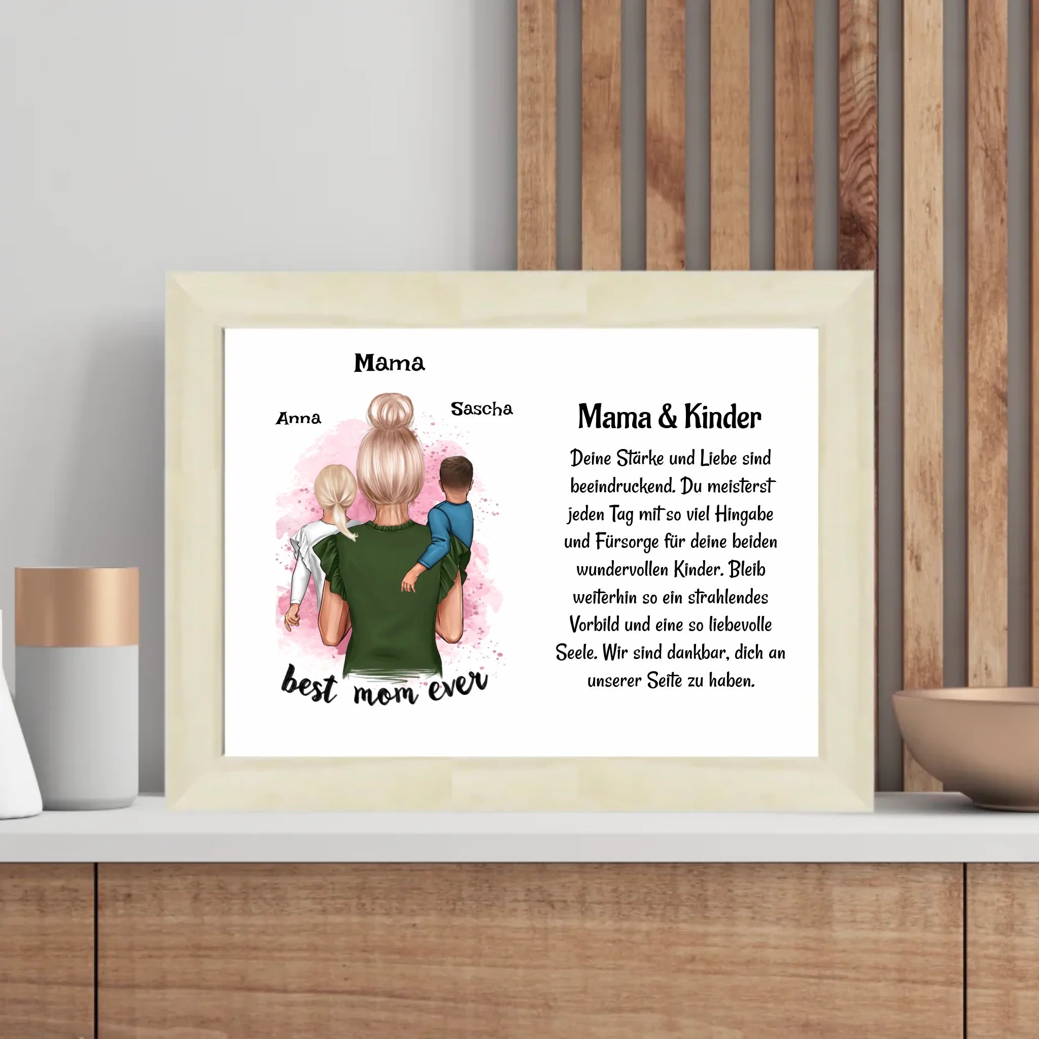 Mutter Kinder Poster Bild Karte Geschenk personalisiert - Cantty